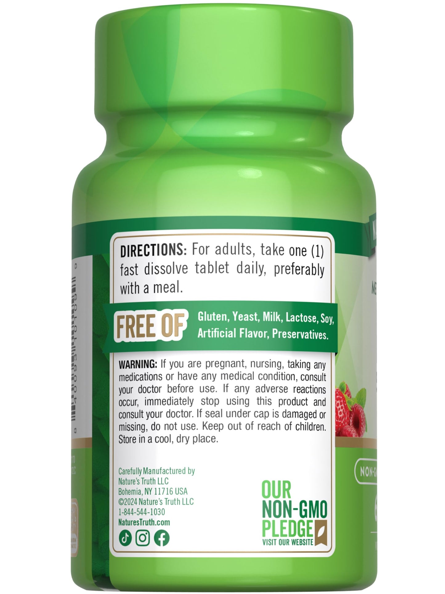 Nature's Truth B12 Vitamin 5000 mcg | 60 Tablets | Fast Dissolve Natural Berry Flavor | Vegan, Non-GMO & Gluten Free Supplement
