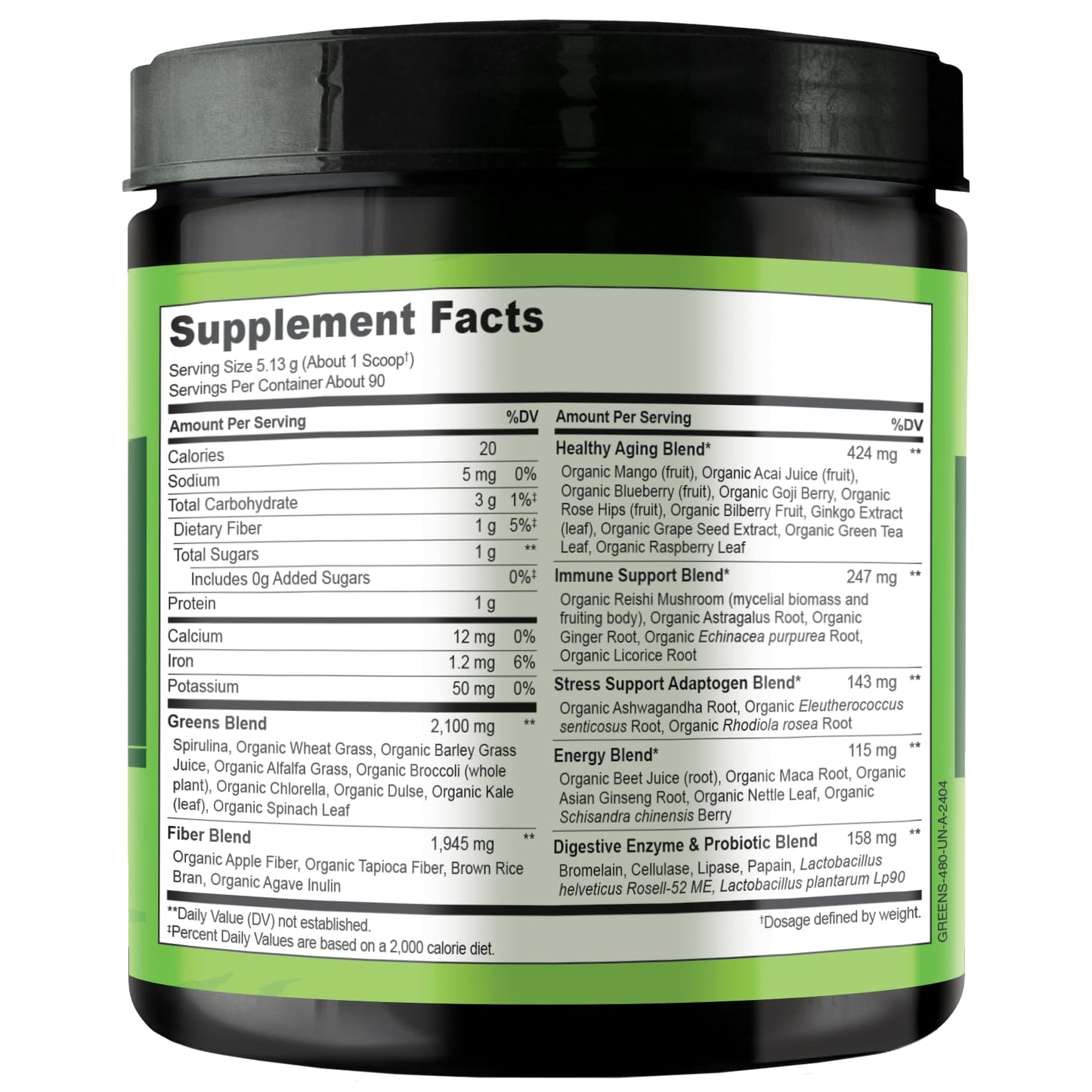 NATURELO Raw Greens Superfood Powder - Unsweetened - Boost Energy, Detox, Enhance Health - Organic Spirulina - Wheat Grass - Whole Food Nutrition from Fruits & Vegetables - 480 Grams