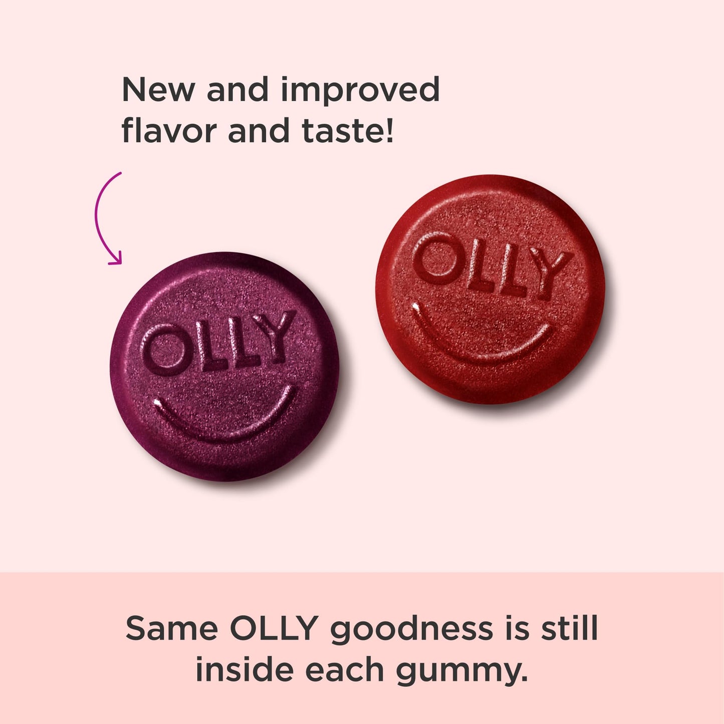 OLLY Women's Multivitamin Gummy, Vitamins A, D, C, E, Biotin, Folic Acid, Adult Chewable Vitamin, Berry Flavor, 45 Day Supply - 90 Count