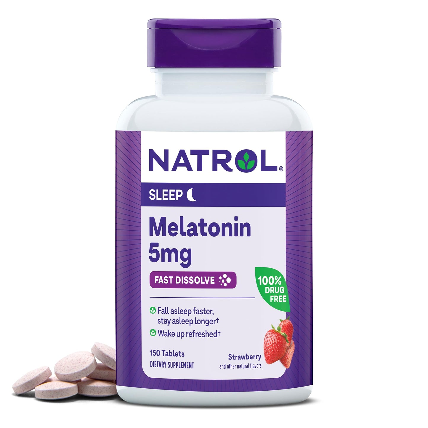 Natrol Melatonin 150ct & Vitafusion Fiber 90ct Sugar Free Peach Strawberry BlackBerry Supplements
