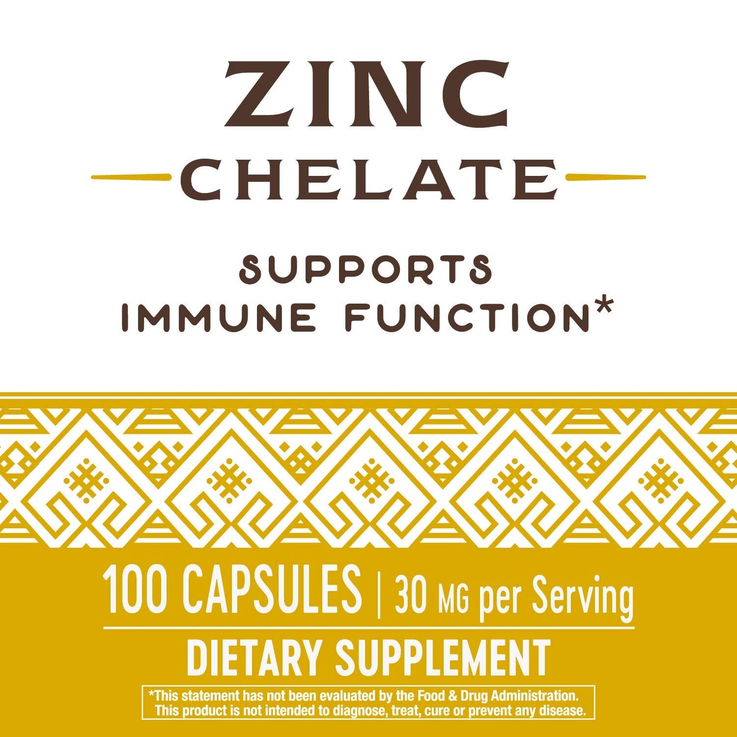 Nature's Way Zinc Chelate, Supports Immune Function*, 30 mg per Serving, 100 Capsules (Packaging May Vary) (Pack of 2)