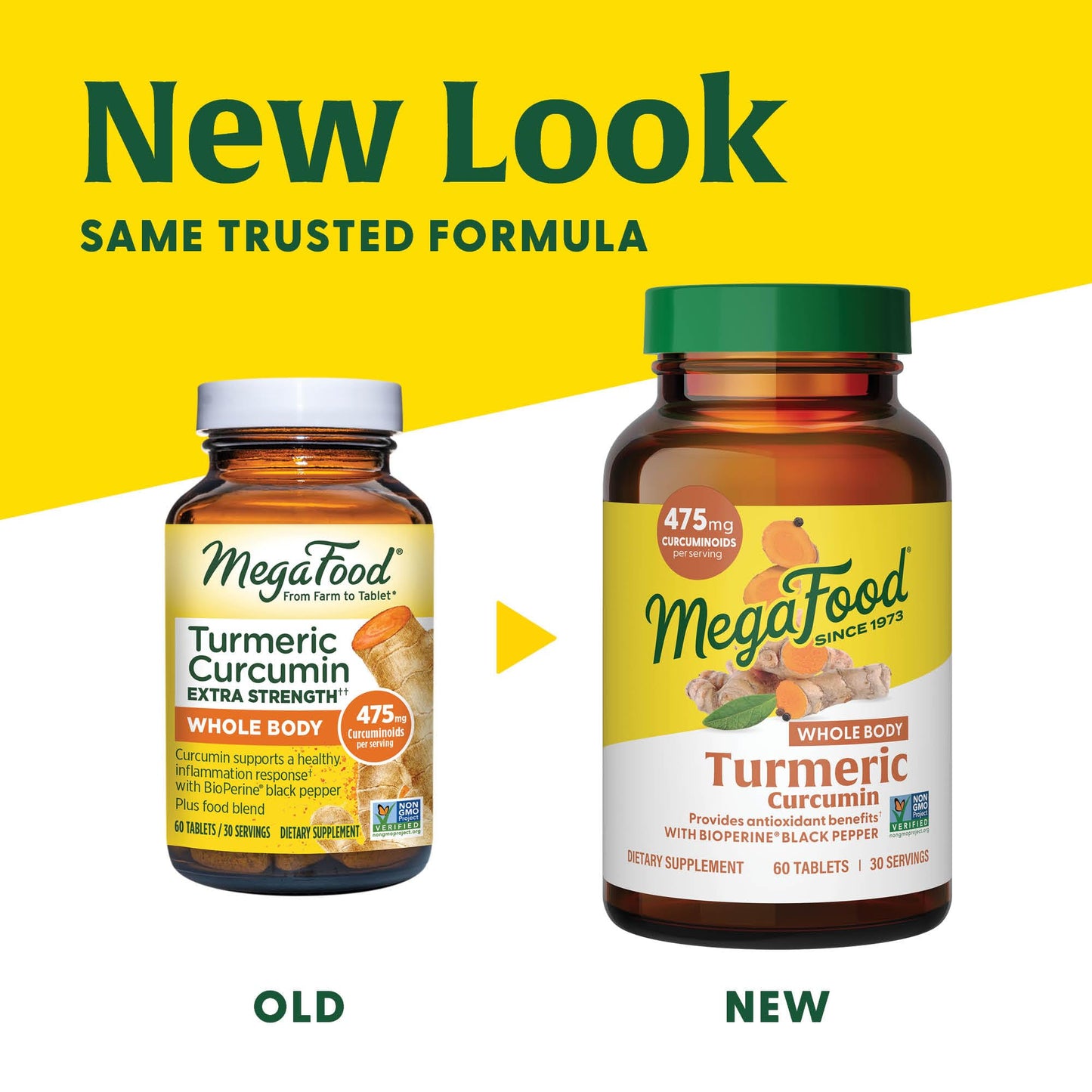 MegaFood Whole Body Turmeric Curcumin Supplement - Turmeric Supplement With Black Pepper & Vitamin C - 475 mg Curcuminoids Per Serving - Antioxidant & Immune Support - Vegan - 120 Tablets, 60 Servings