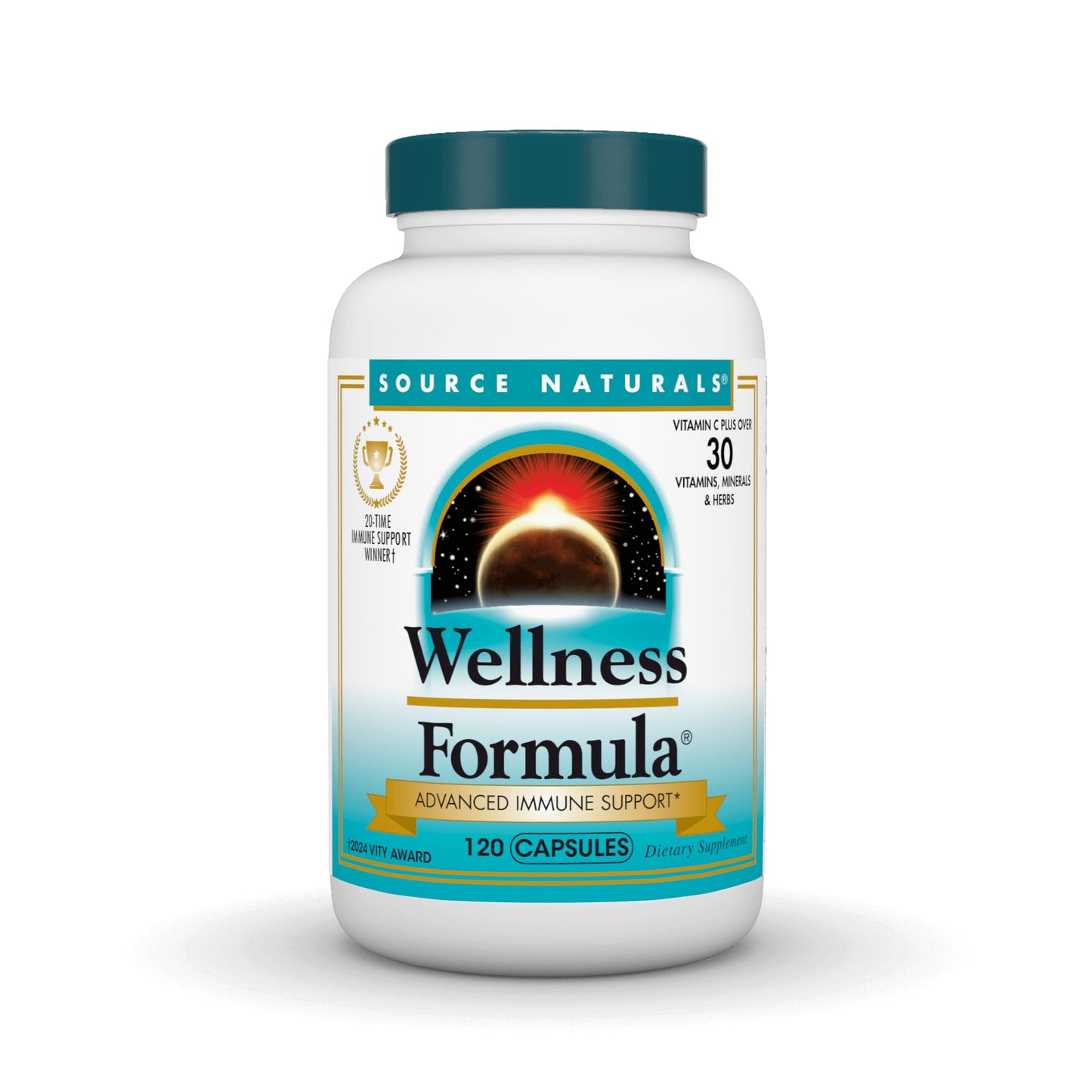 Pre-Order | Arrives in 5–10 Days – Source Naturals Wellness Formula Bio-Aligned Vitamins & Herbal Defense for Advanced Immune Support* - Dietary Supplement & Immunity Booster - 120 Capsules