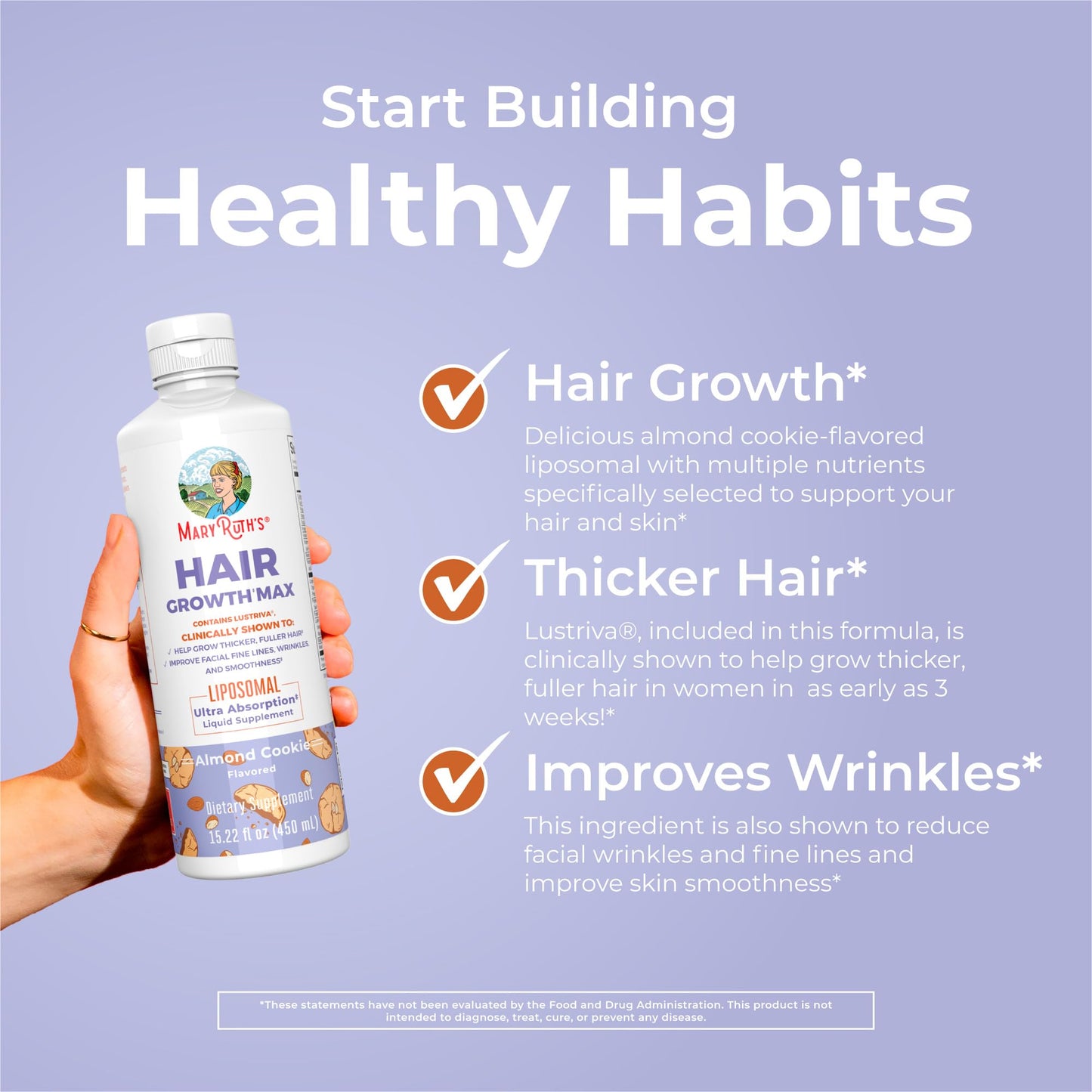 MaryRuth's Liquid Nighttime Multimineral (Coconut, 15oz) & Hair Growth Max Liposomal (Almond Cookie) | Clean Label Project Verified® | Sugar-Free, Vegan | Bedtime Routine, Beauty, Hair & Skin Support