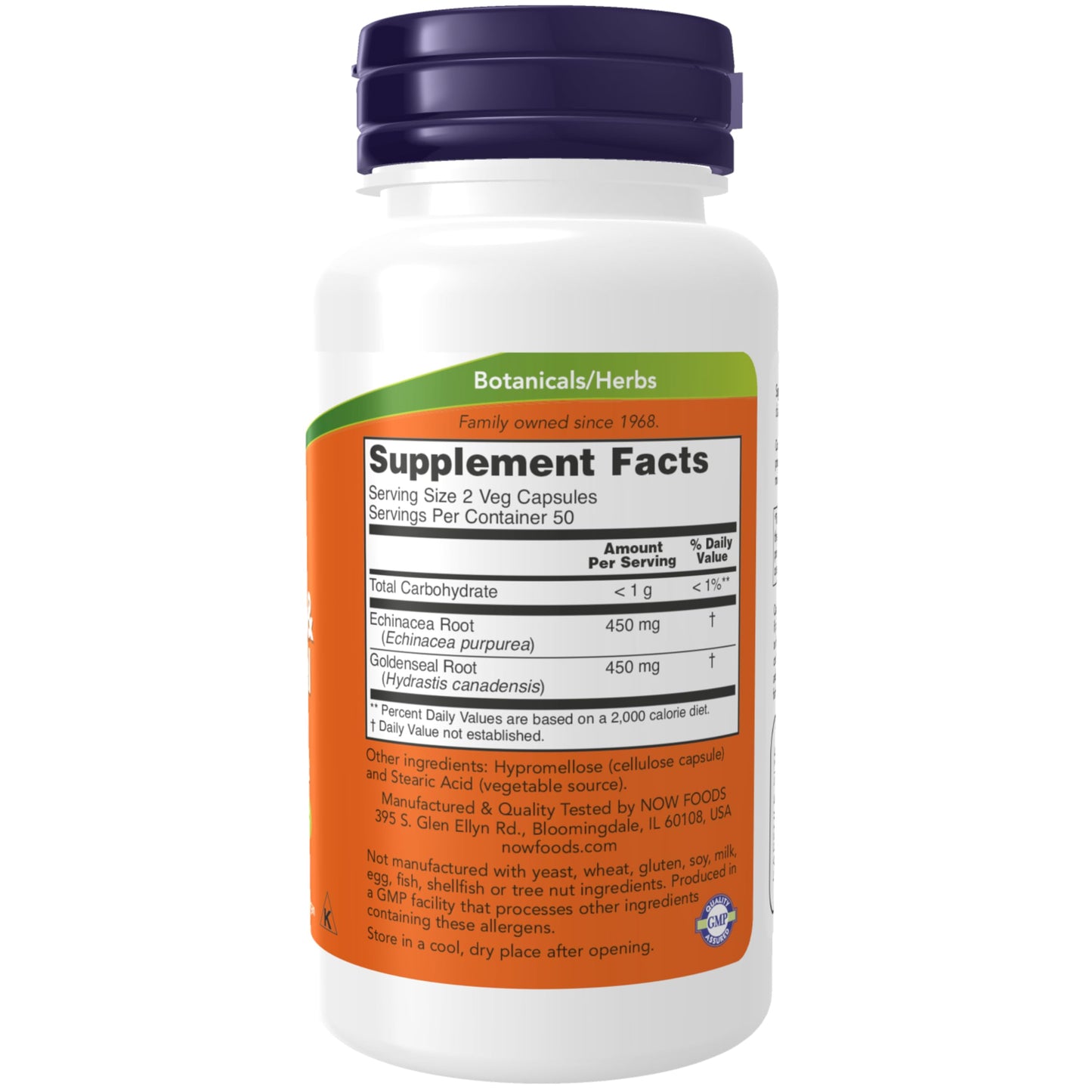 Pre-Order | Arrives in 5–10 Days – NOW Supplements, Echinacea & Goldenseal Root, 225/225 mg Blend, Immune System Support*, 100 Veg Capsules