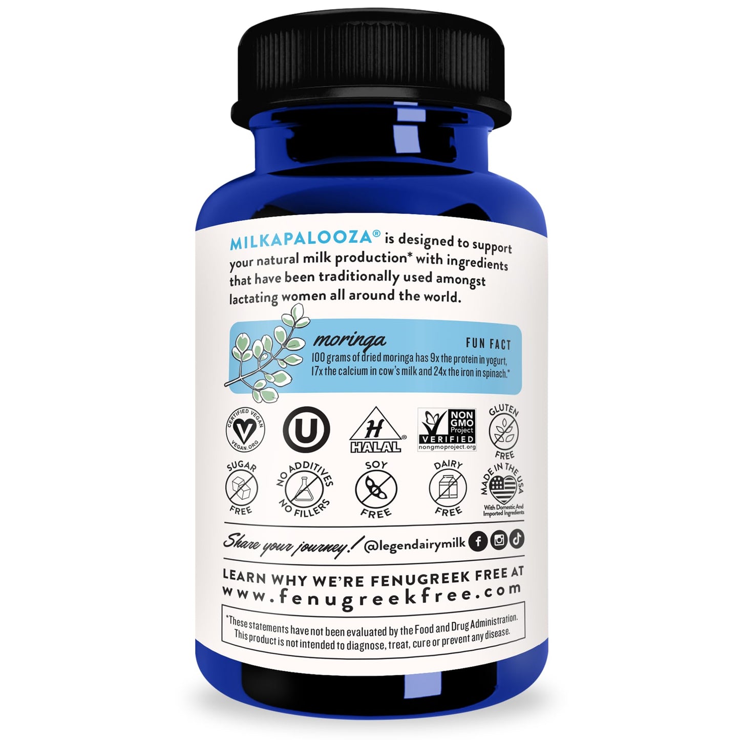Legendairy Milk Milkapalooza Lactation Supplement for Breastfeeding Moms, Increase Breast Milk Supply with Organic Moringa, Fennel, Nettle, & Shatavari, Vegan Postpartum Essentials Fenugreek-Free 60ct