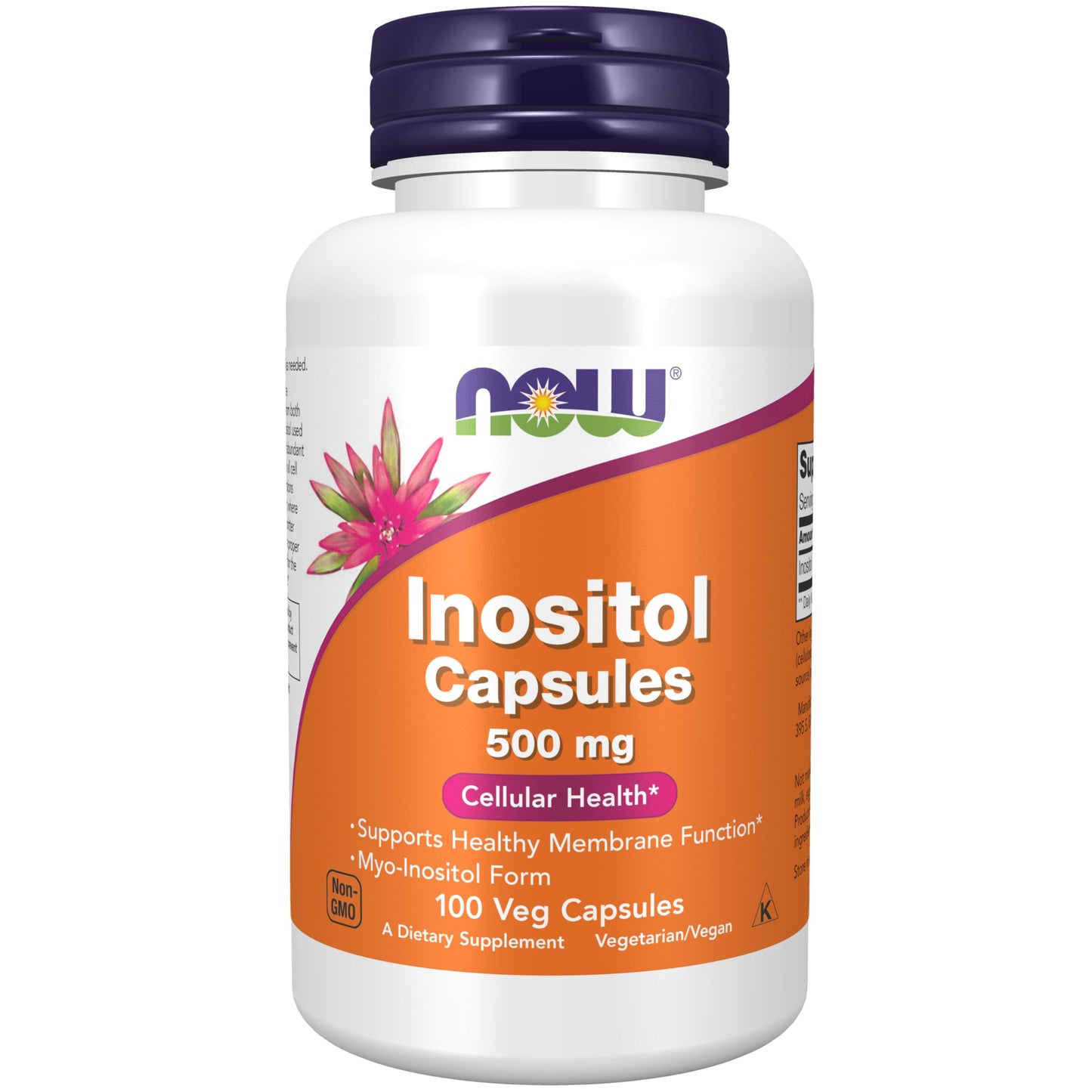 Pre-Order | Arrives in 5–10 Days – NOW Foods Supplements, Inositol 500 mg, Healthy Membrane Function*, Cellular Health*, 100 Veg Capsules