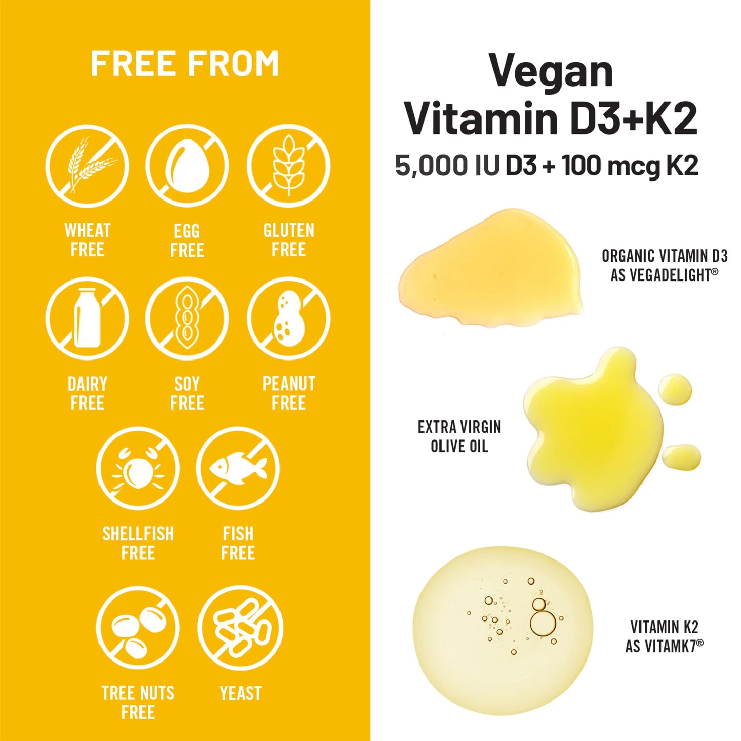 NatureWise Vegan Vitamin D3 + K2 - Organic D3 5000IU + Natural Vitamin K2 100mcg - Bone Support - High Absorption with Organic Cold-Pressed Olive Oil - Non-GMO