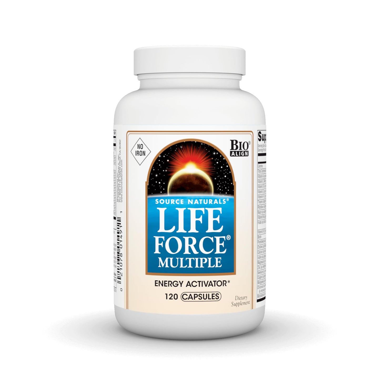 Pre-Order | Arrives in 5–10 Days – Source Naturals Life Force Multiple Iron Free Daily Multivitamin High Potency Essential Vitamins, Minerals, Antioxidants & Nutrients - Energy & Immune Boost* - 120 Capsules