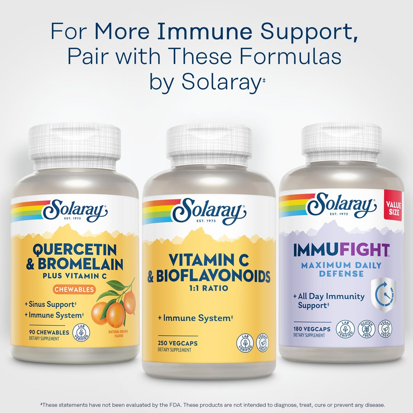 Pre-Order | Arrives in 5–10 Days – SOLARAY Vitamin C 500mg with Citrus Bioflavonoids, 1:1 Ratio - Antioxidant and Immune Support Supplement - Vitamin C with Rose HIPS and Acerola, Vegan, 60-Day Guarantee, 125 Servings, 250 VegCaps
