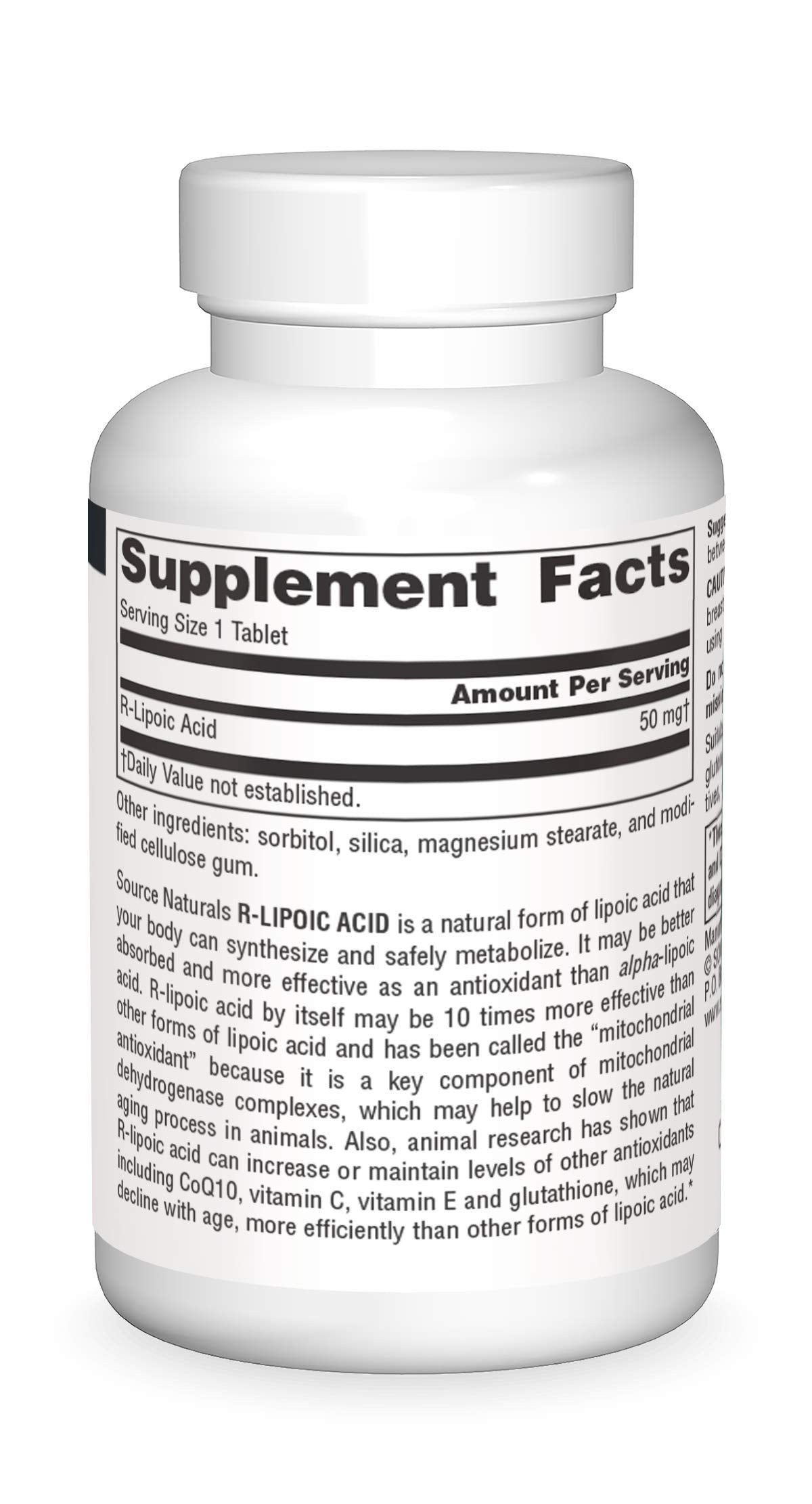 Pre-Order | Arrives in 5–10 Days – Source Naturals R-Lipoic Acid 50mg, 60 Tablets