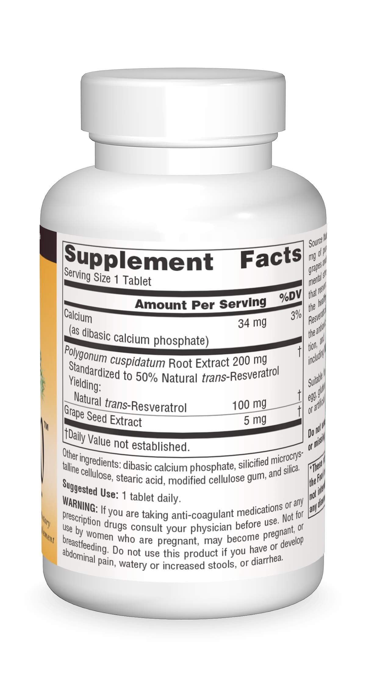 Pre-Order | Arrives in 5–10 Days – Source Naturals Resveratrol 100, for Heart and Healthy Aging* -100mg 240 Tablets