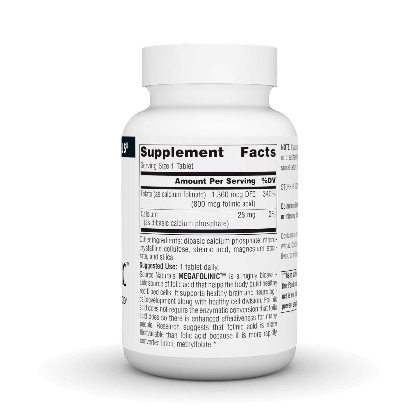 Pre-Order | Arrives in 5–10 Days – Source Naturals MegaFolinic, Bioactive Form of Folic Acid*, 800 mcg - 240 Tablets