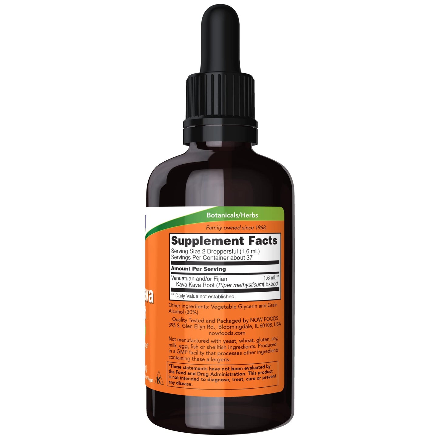 NOW Supplements, Kava Kava Liquid Extract with Glycerin, Dropper Included, Relaxation*, 2-Ounce (Pack of 2)