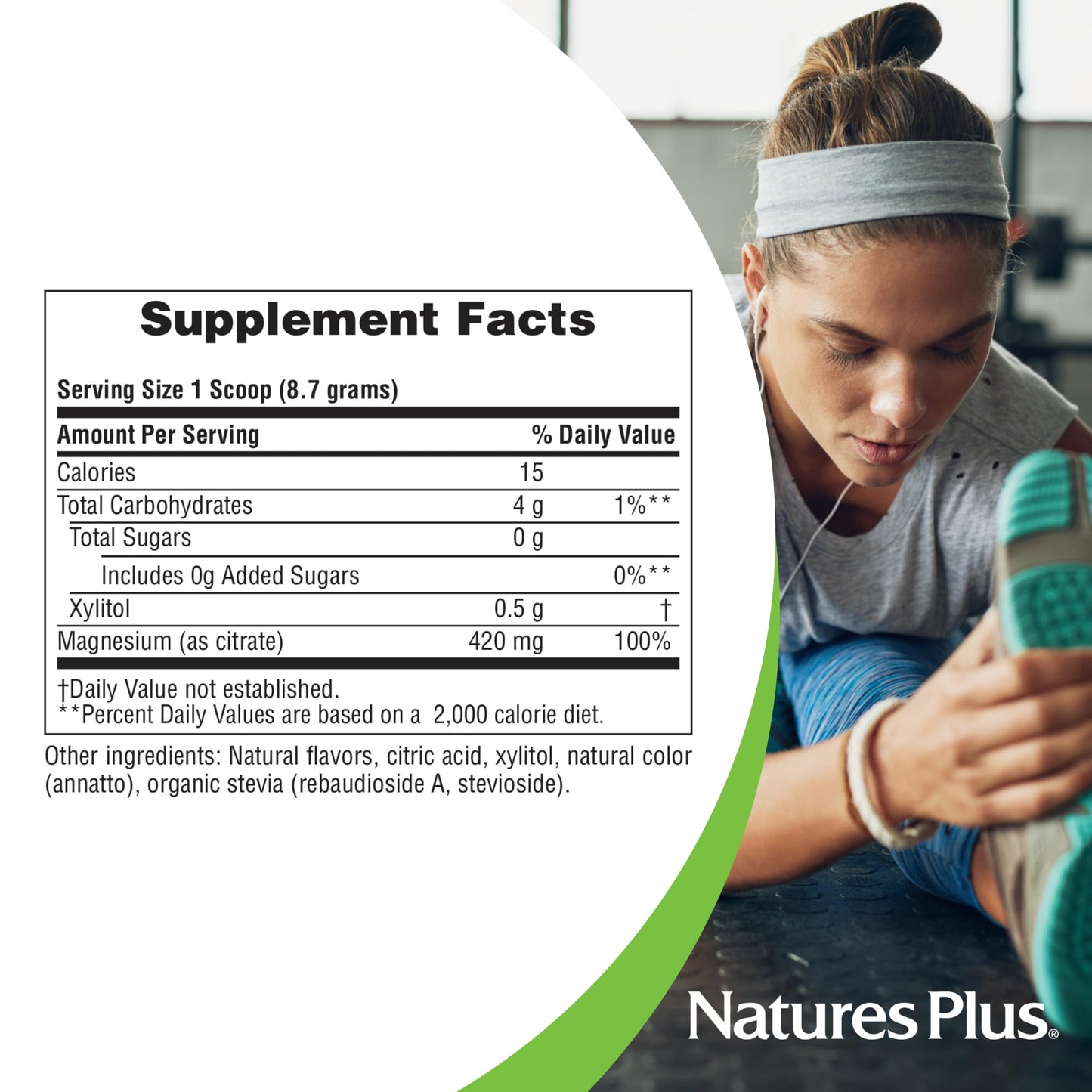 NaturesPlus KalmAssure Magnesium Powder - 1.15 lb, Pack of 2 - Orange Flavor - Supports Nerve and Muscle Relaxation - Non-GMO, Gluten Free, Vegan - 120 Total Servings
