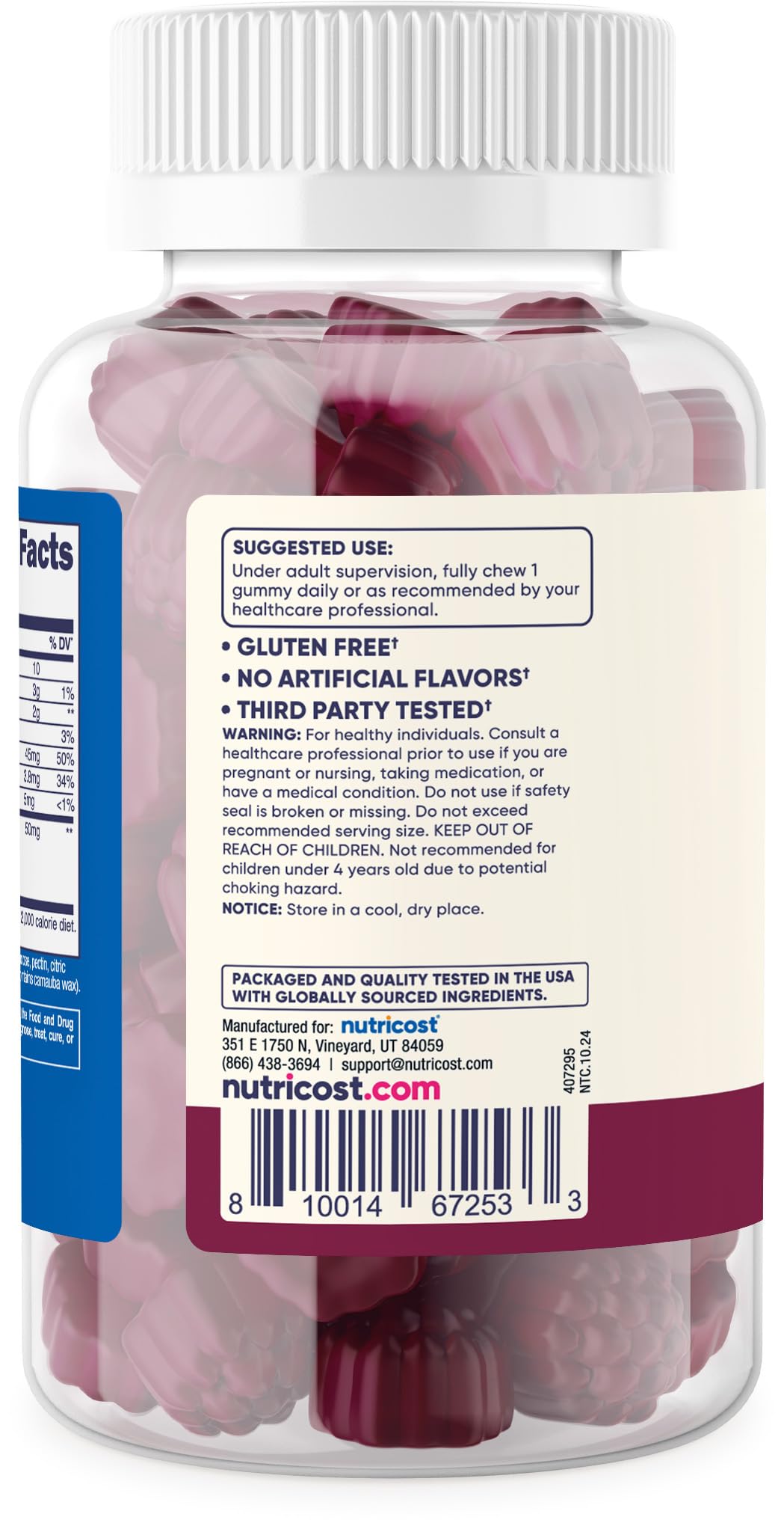 Nutricost Kids Elderberry Gummies (50mg) with Zinc & Vitamin C 120 Gummies - Gluten Free, No Corn Syrup
