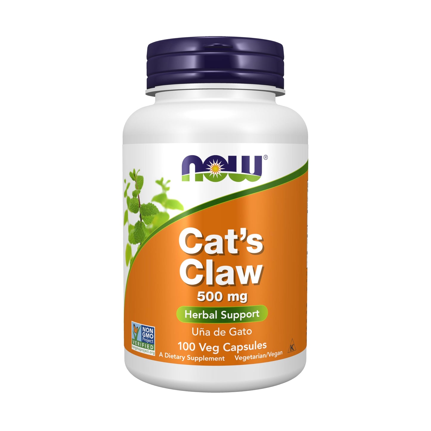 NOW Foods Supplements, Cat's Claw 500 mg, Non-GMO Project Verified, Herbal Supplement, 100 Veg Capsules