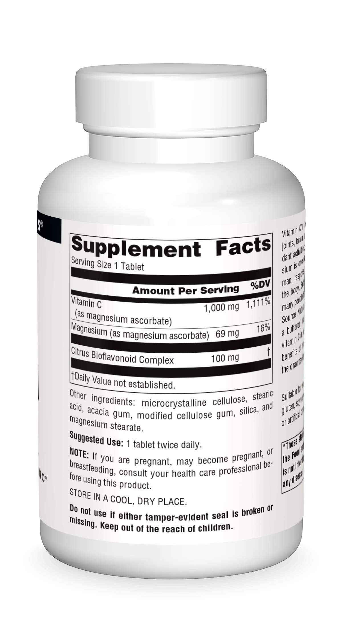 Pre-Order | Arrives in 5–10 Days – Source Naturals Magnesium Ascorbate, Gentle Non-Acidic Vitamin C*, 1000mg - 120 Tablets