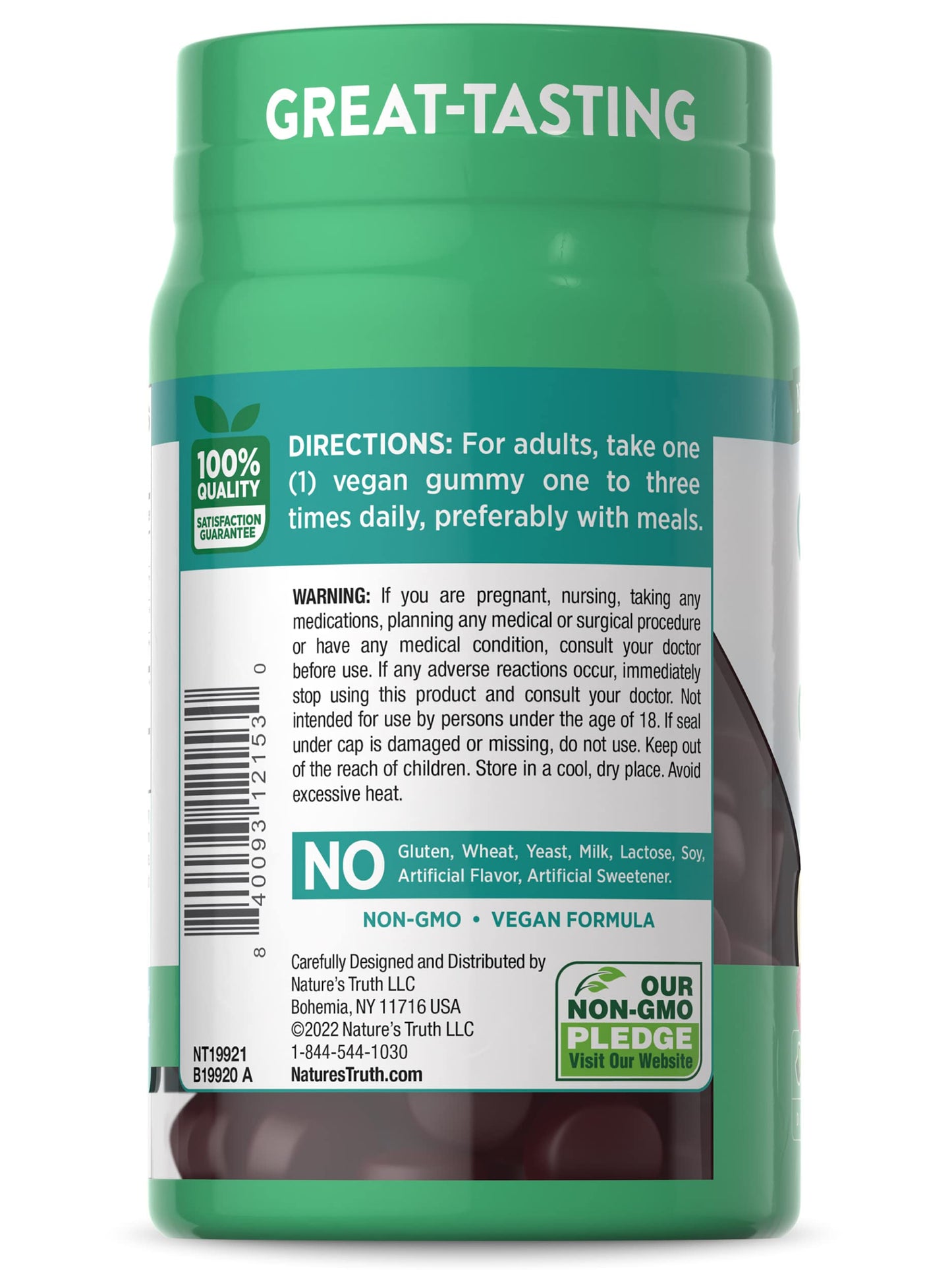 Nature's Truth Ginkgo Biloba Gummies | 100mg | 50 Count | Peach Raspberry Flavor | Vegan, Non-GMO & Gluten Free Extract Supplement