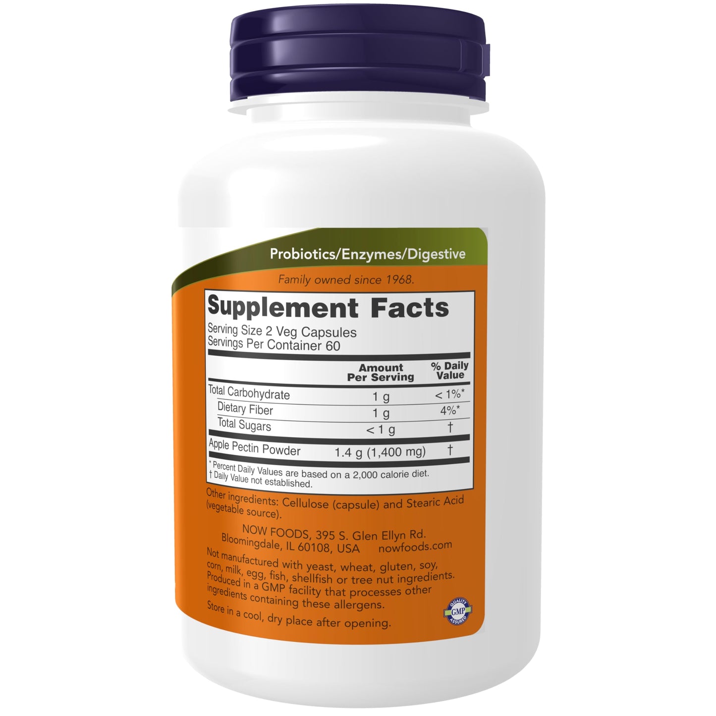 Pre-Order | Arrives in 5–10 Days – NOW Foods Supplements, Apple Pectin 700 mg, Dietary Fiber, Intestinal Support*, 120 Veg Capsules