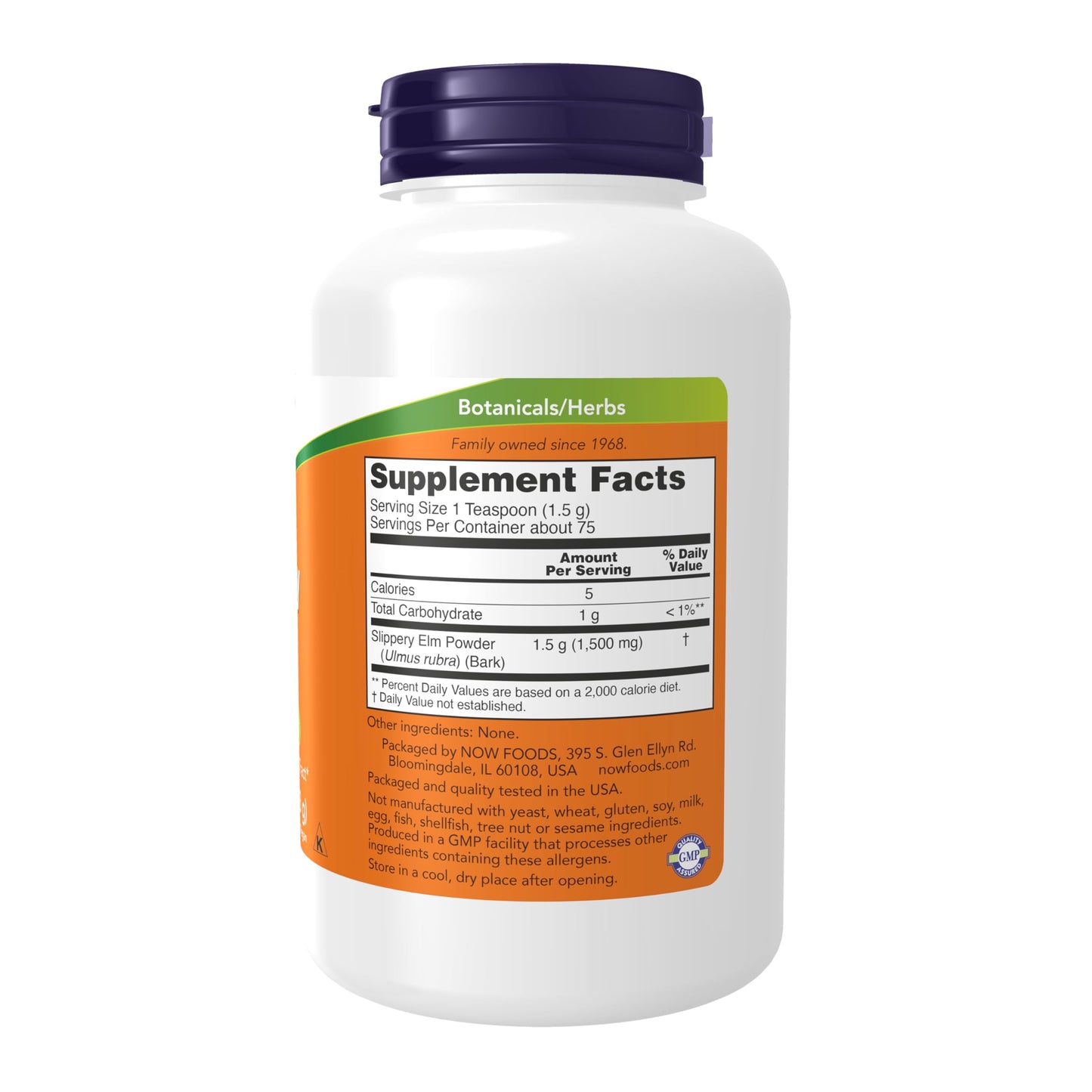 NOW Foods Supplements, Slippery Elm Powder (Ulmus rubra), Non-GMO Project Verified, Herbal Supplement, 4-Ounce