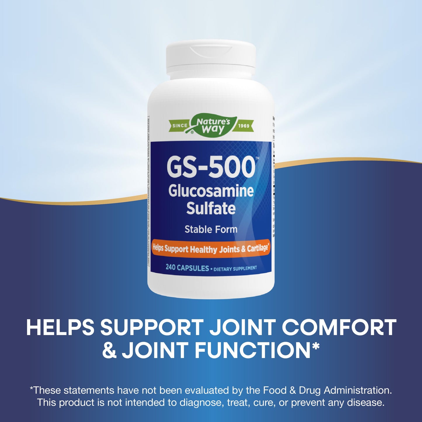 Nature's Way GS-500 Glucosamine Sulfate, Joint Health Support Supplement*, 240 Capsules
