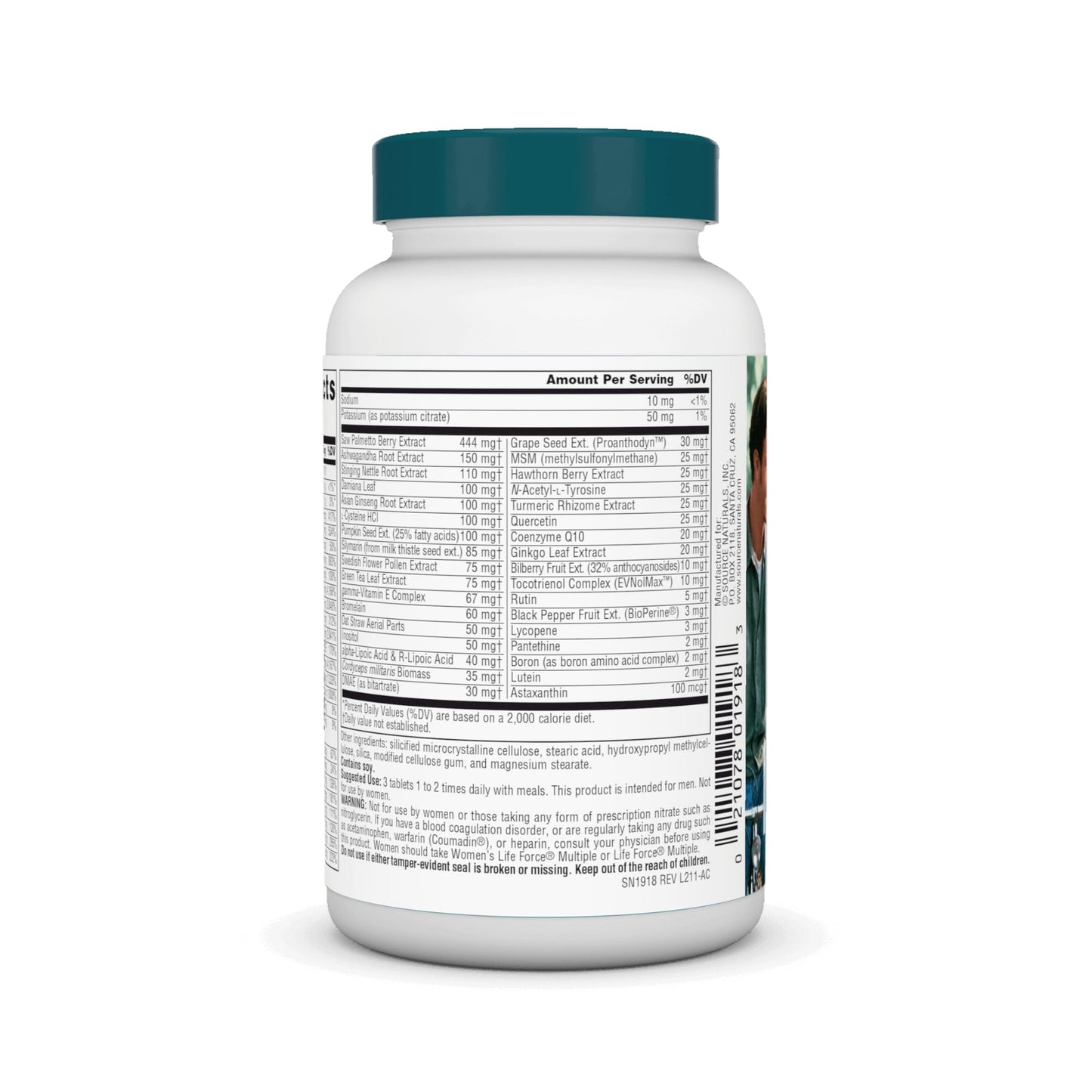 Pre-Order | Arrives in 5–10 Days – Source Naturals Men's Life Force Multiple Daily Multivitamin & Immune Health Supplement - 13 Essential Vitamins, Nutrients & Minerals* - 45 Tablets