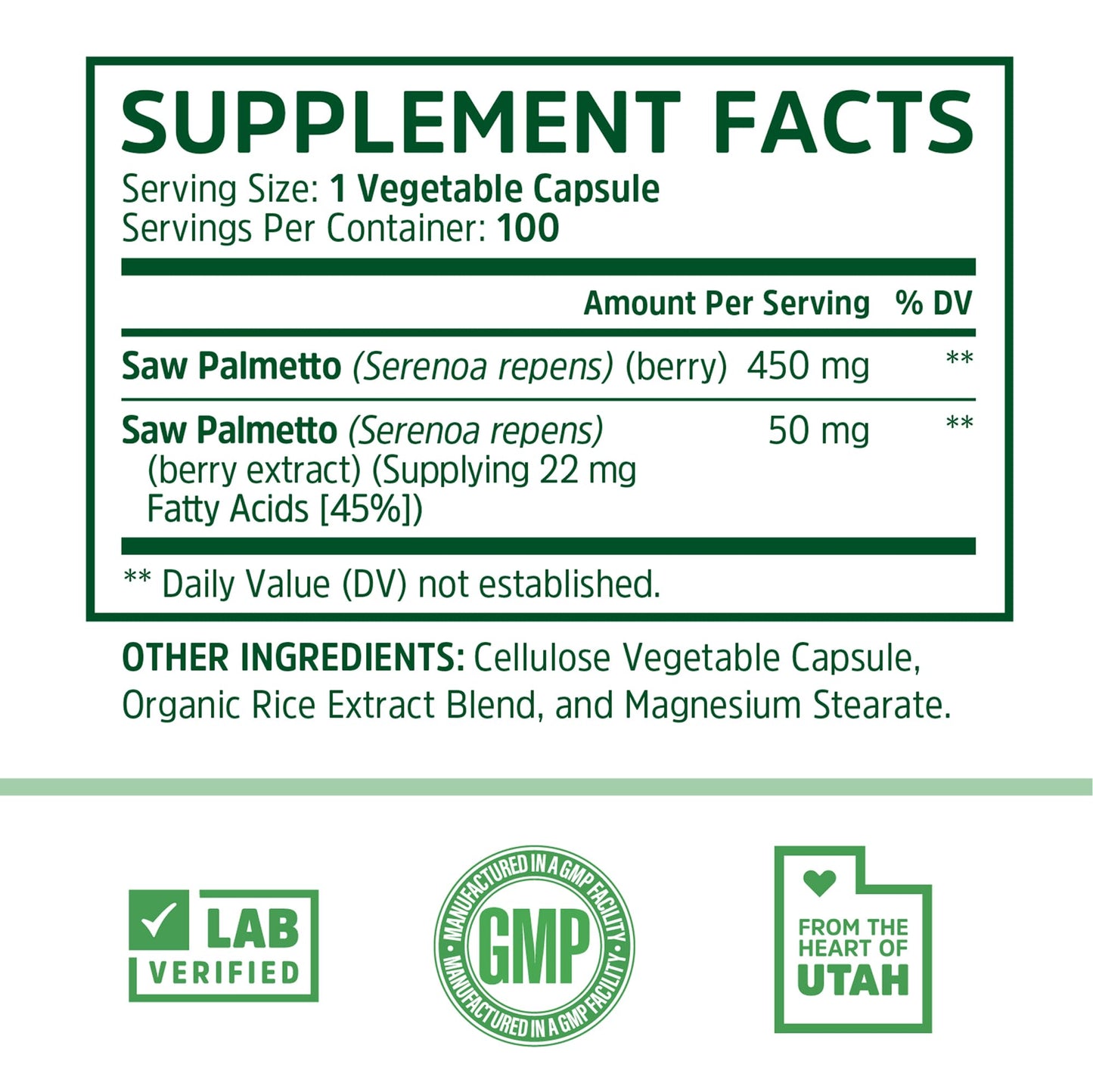 Zhou Saw Palmetto Supplement for Men - Premium Complex, Advanced Formula, Extra Strength 450mg Saw Palmetto Berry Per Capsule - 100 Vegetarian Capsules