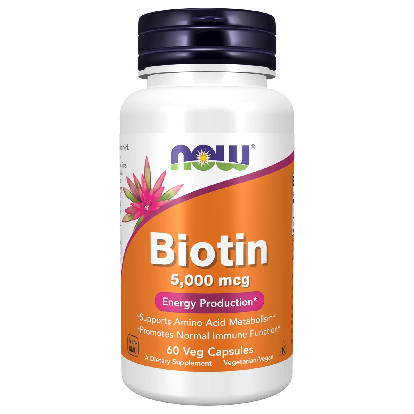 Pre-Order | Arrives in 5–10 Days – NOW Foods Supplements, Biotin 5,000 mcg, Amino Acid Metabolism*, Energy Production*, 60 Veg Capsules