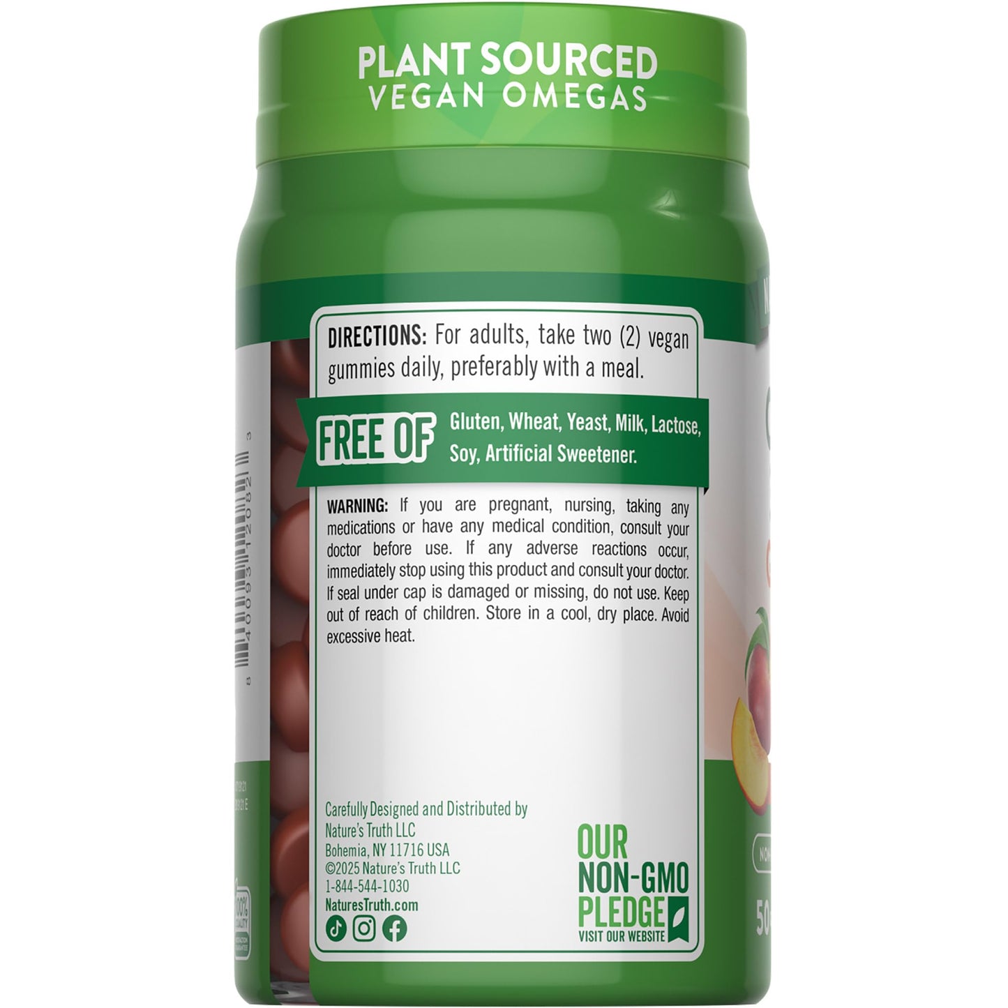 Nature's Truth Vegan Omega 3679 Gummies | 50 Count | Peach Flavor | Non-GMO & Gluten Free Supplement