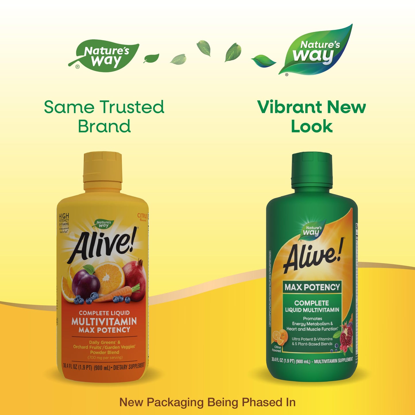 Nature's Way Alive! Max Potency Complete Liquid Multivitamin for Women and Men, Antioxidants Beta Carotene, Vitamins C & E, and Food-Based Blends, Citrus Flavored, 30.4 Fl Oz (Packaging May Vary)