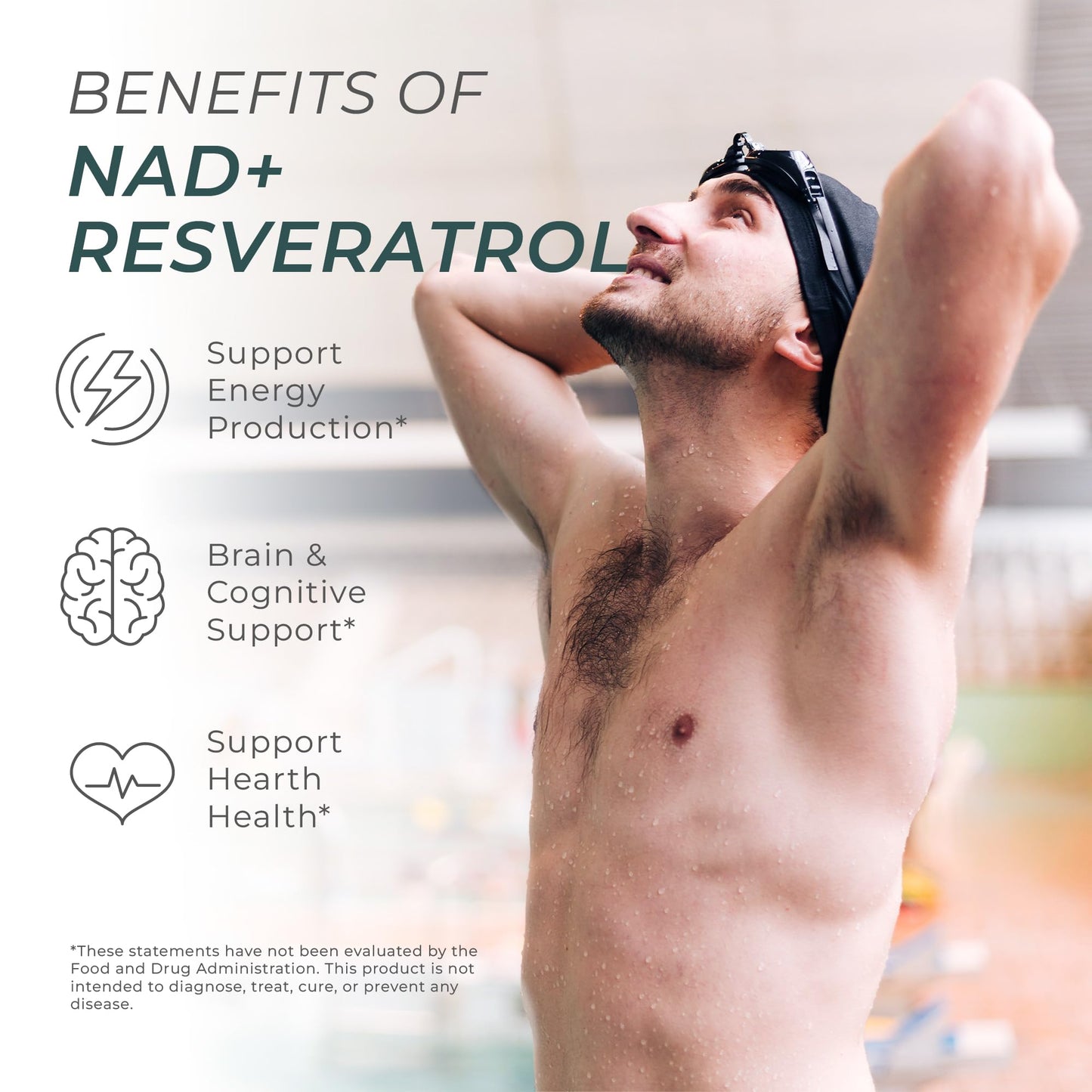 Neurogan NAD+ with Resveratrol Capsules 1:1 Ratio - 1200mg Per Serving, 90 Ct - Cellular Health & Healthy Aging Supplements, Energy & Immune Support - Nicotine Adenine Dinucleotide NAD+ Supplement