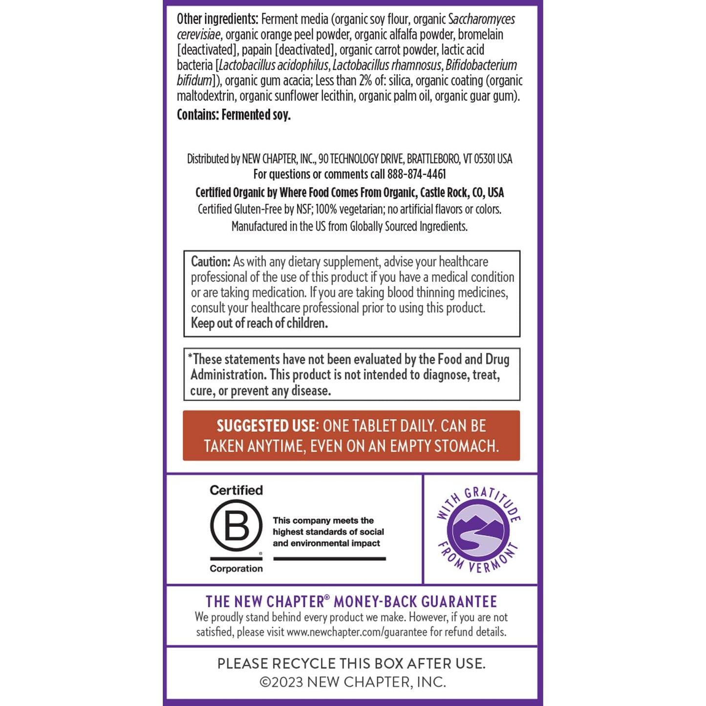 New Chapter Men's Multivitamin for Immune, Stress, Heart + Energy Support with Fermented Nutrients - Every Man's One Daily, Made with Organic Vegetables & Herbs, Non-GMO, Gluten Free - 72 ct