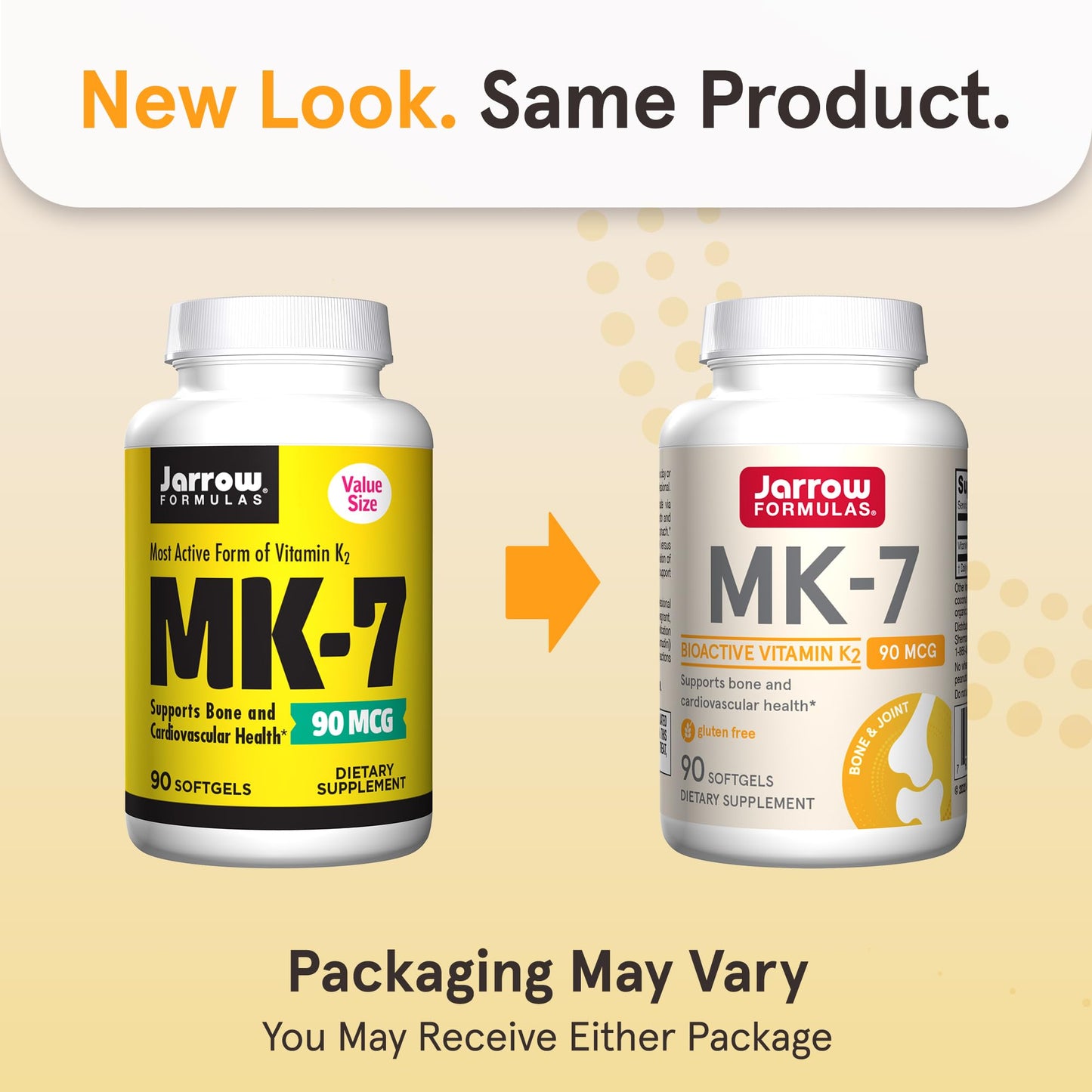 Jarrow Formulas MK-7 90 mcg - Bioactive Form of Vitamin K2 - 90 Servings (Softgels) - For Bone & Cardiovascular Health - Vitamin K2 MK-7 Dietary Supplement - K2 Vitamin Supplement MK-7 - Gluten Free