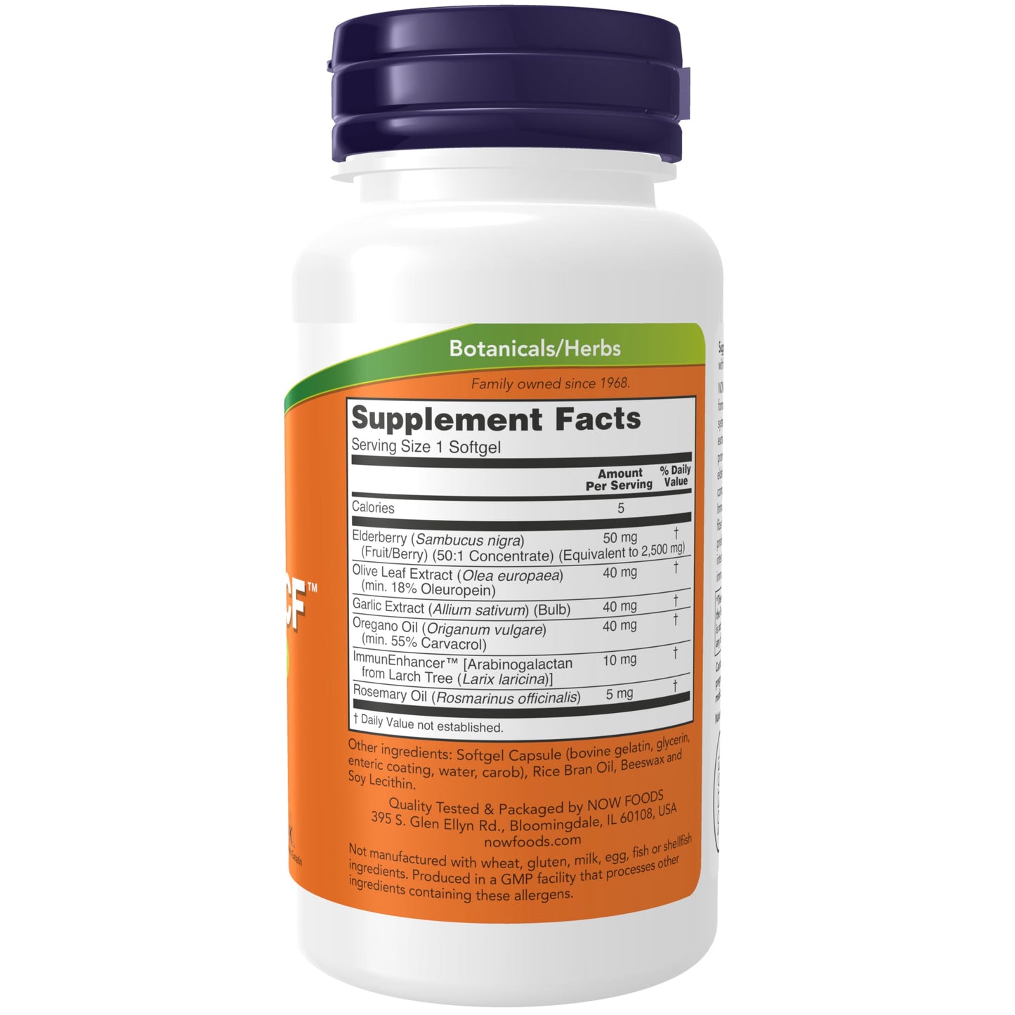 Pre-Order | Arrives in 5–10 Days – NOW Supplements, AlliBiotic CF™, with Garlic Extract, Olive Leaf Extract, Elderberry & Oregano, Non-Drowsy Formula, 60 Softgels