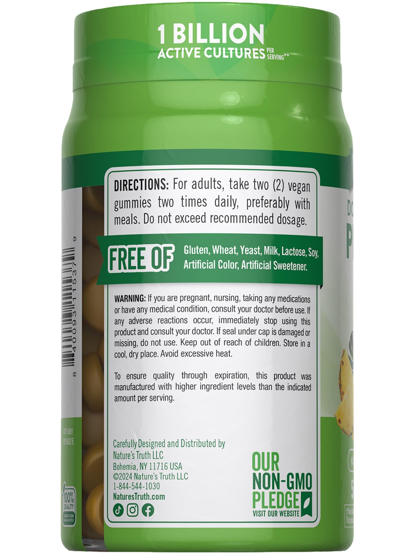 Nature's Truth Probiotic Gummies for Adults | 50 Count | Vegan, Non-GMO & Gluten Free Digestive Health Supplement