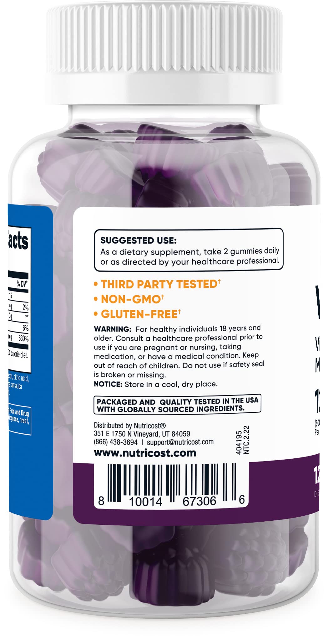Pre-Order | Arrives in 5–10 Days – Nutricost Vitamin D3 Gummies 5,000 IU (125mcg), 120 Gummies - Mixed Berry Flavored, 60 Servings