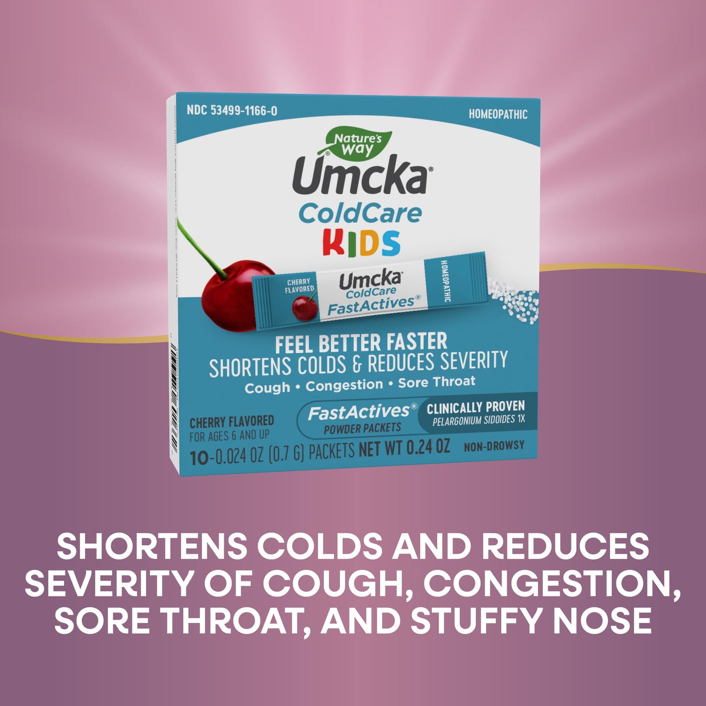 Nature's Way Umcka ColdCare Children's Cherry FastActives, 10 Count (Packaging May Vary)