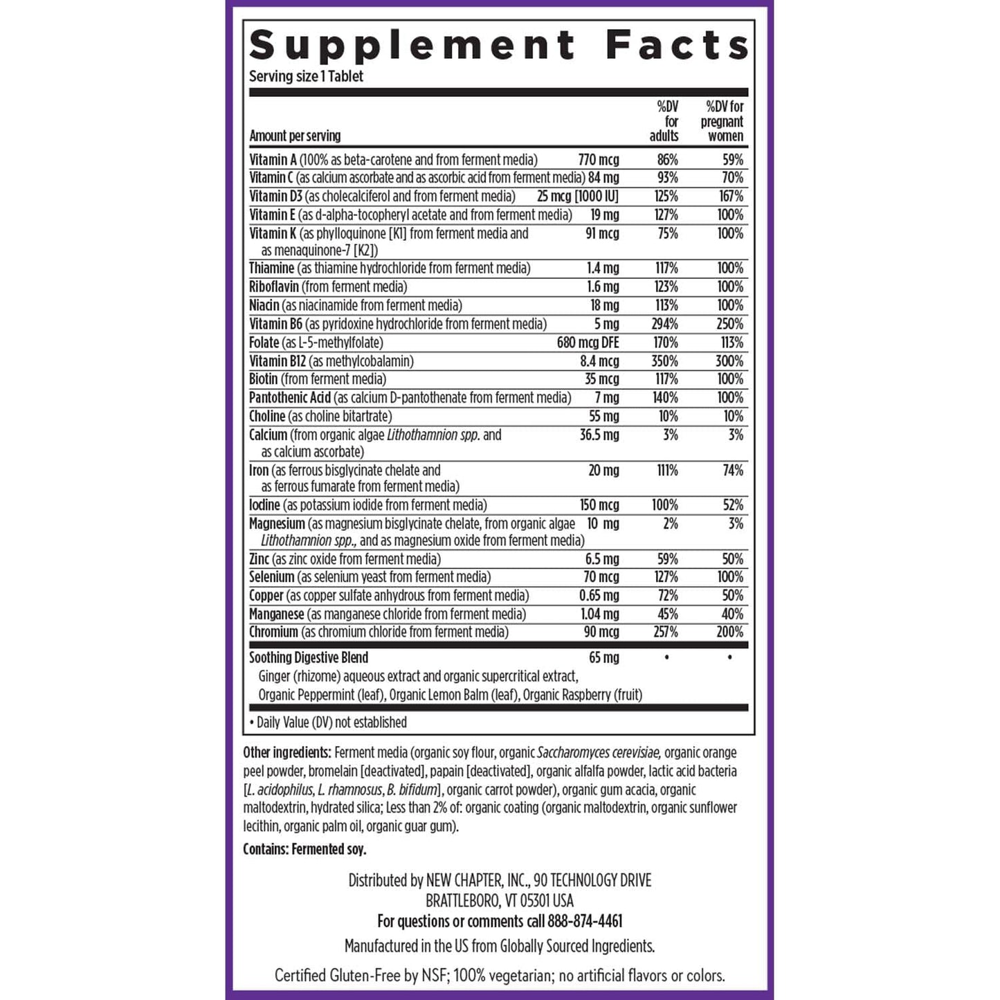 New Chapter Prenatal Vitamins, One Daily Prenatal Multivitamin Enhanced for Age 35+ with Methylfolate + Choline for Healthy Mom & Baby, Gluten Free & Non-GMO- 90 ct