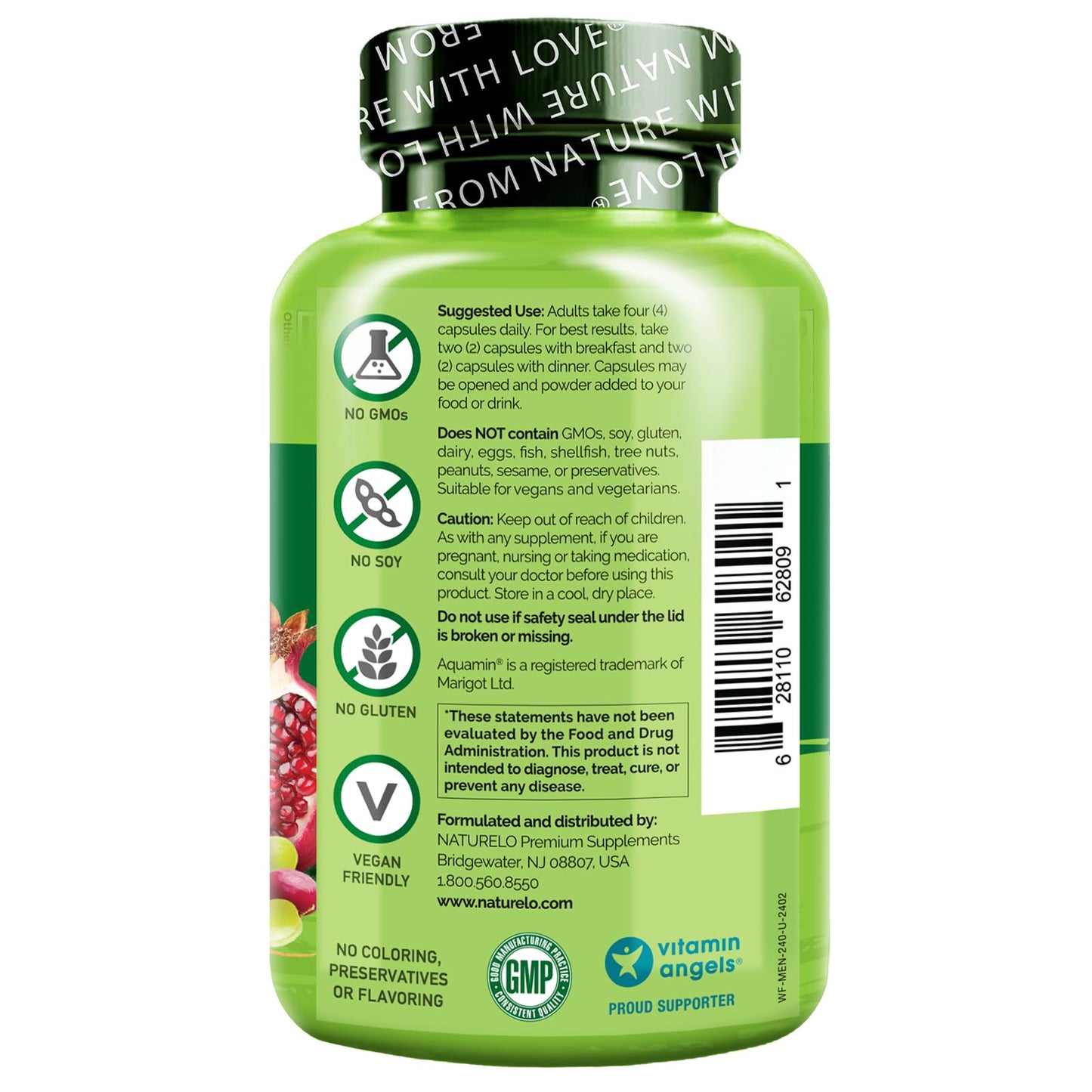 NATURELO Mens Multivitamins - Whole Food Multivitamin for Men with Vitamins, Minerals - 240 Vegetarian Capsules for Energy, Brain, Heart, Eye Health*