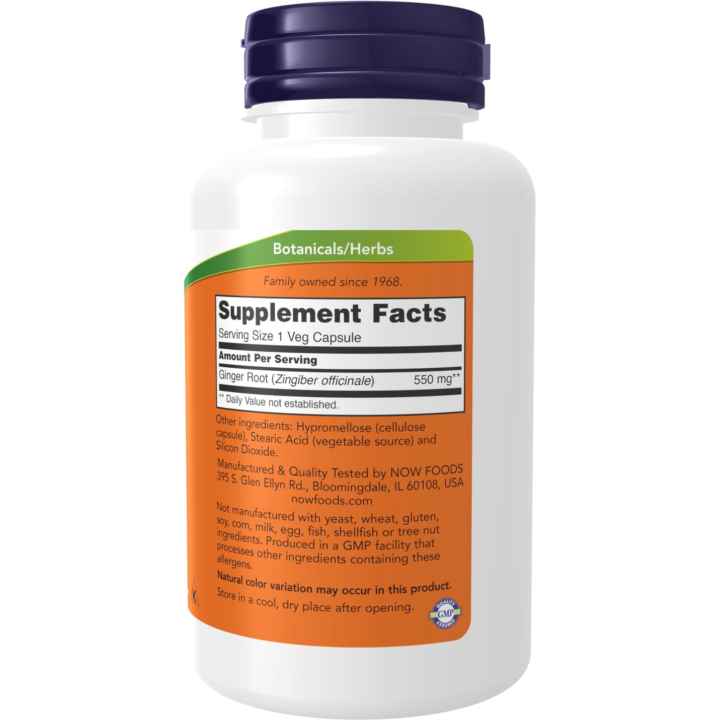 Pre-Order | Arrives in 5–10 Days – NOW Foods Supplements, Ginger Root (Zingiber officinale) 550 mg, Digestive Support*, 100 Veg Capsules