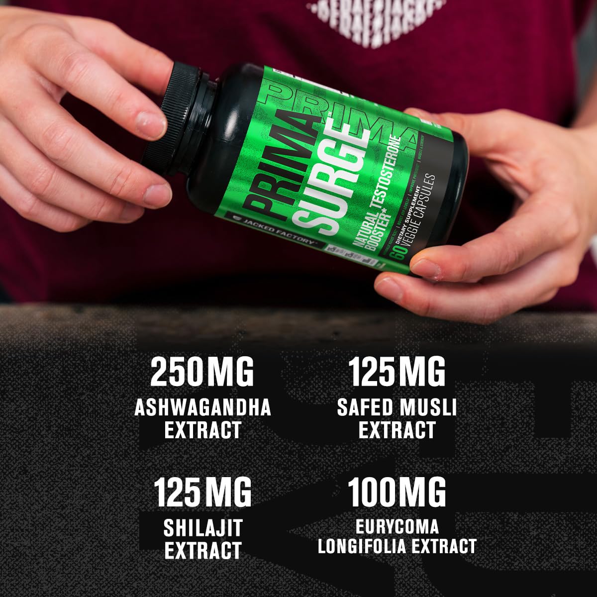 Jacked Factory PRIMASURGE Testosterone Booster for Men (60 Capsules) & Build-XT Daily Muscle Builder & Performance Enhancer | Muscle Building Supplements for Muscular Strength & Growth