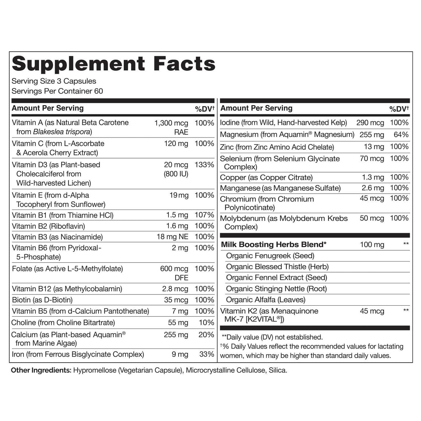 NATURELO Postnatal Multivitamin - Supplement for Breastfeeding Women - Plant-Based Vitamin D, Folate, Gentle Iron - for Nursing Mother, Baby - Post Natal Lactation Support 180 Capsules