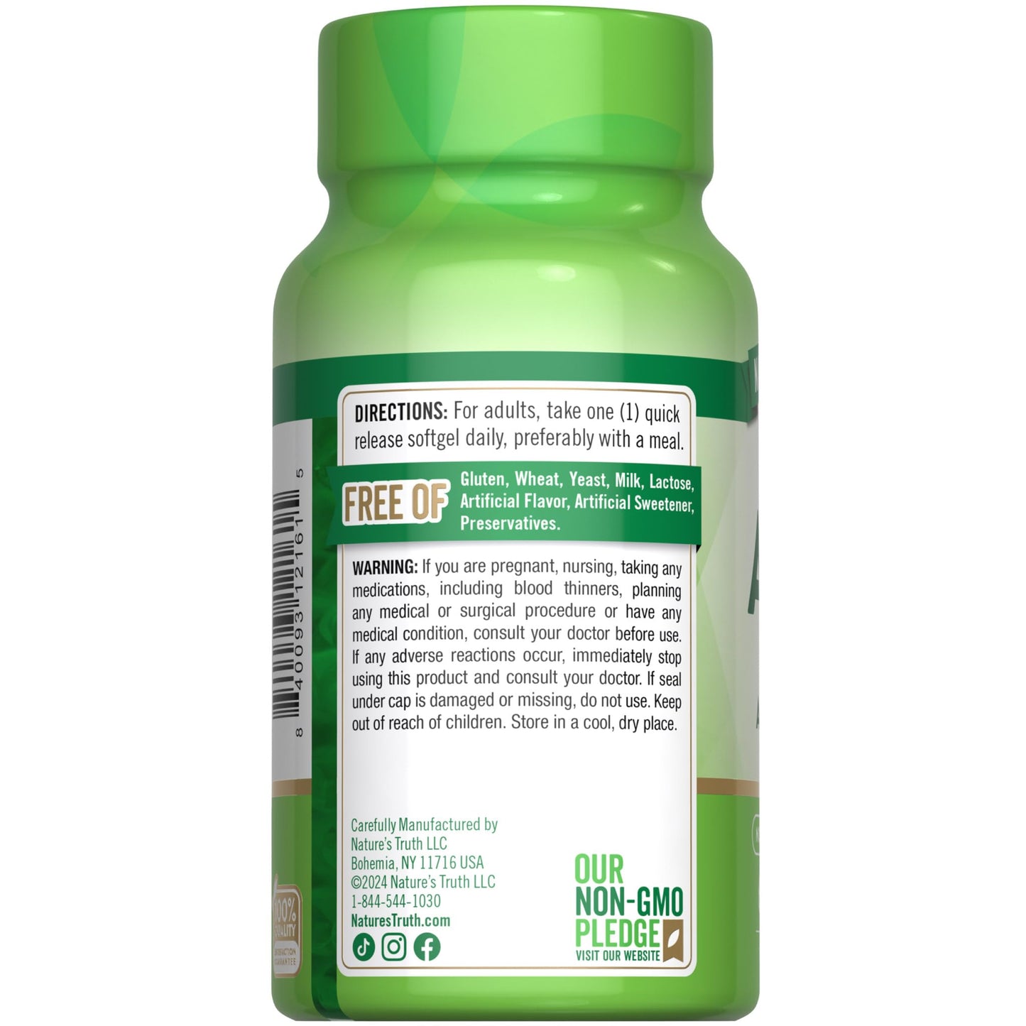 Nature's Truth Vitamin ADK | 60 Softgels | High Potency of Vitamin A, D3, K1 & K2 | Non-GMO & Gluten Free Supplement
