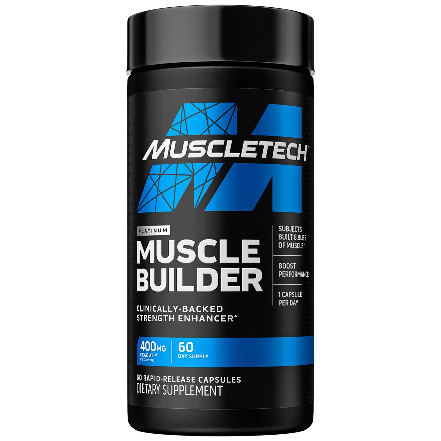 MuscleTech Muscle Builder with 400mg Peak ATP and Platinum Multivitamin with Amino Support Matrix and Vitamin C - Muscle Building and Immune Support Supplement Bundle for Men and Women