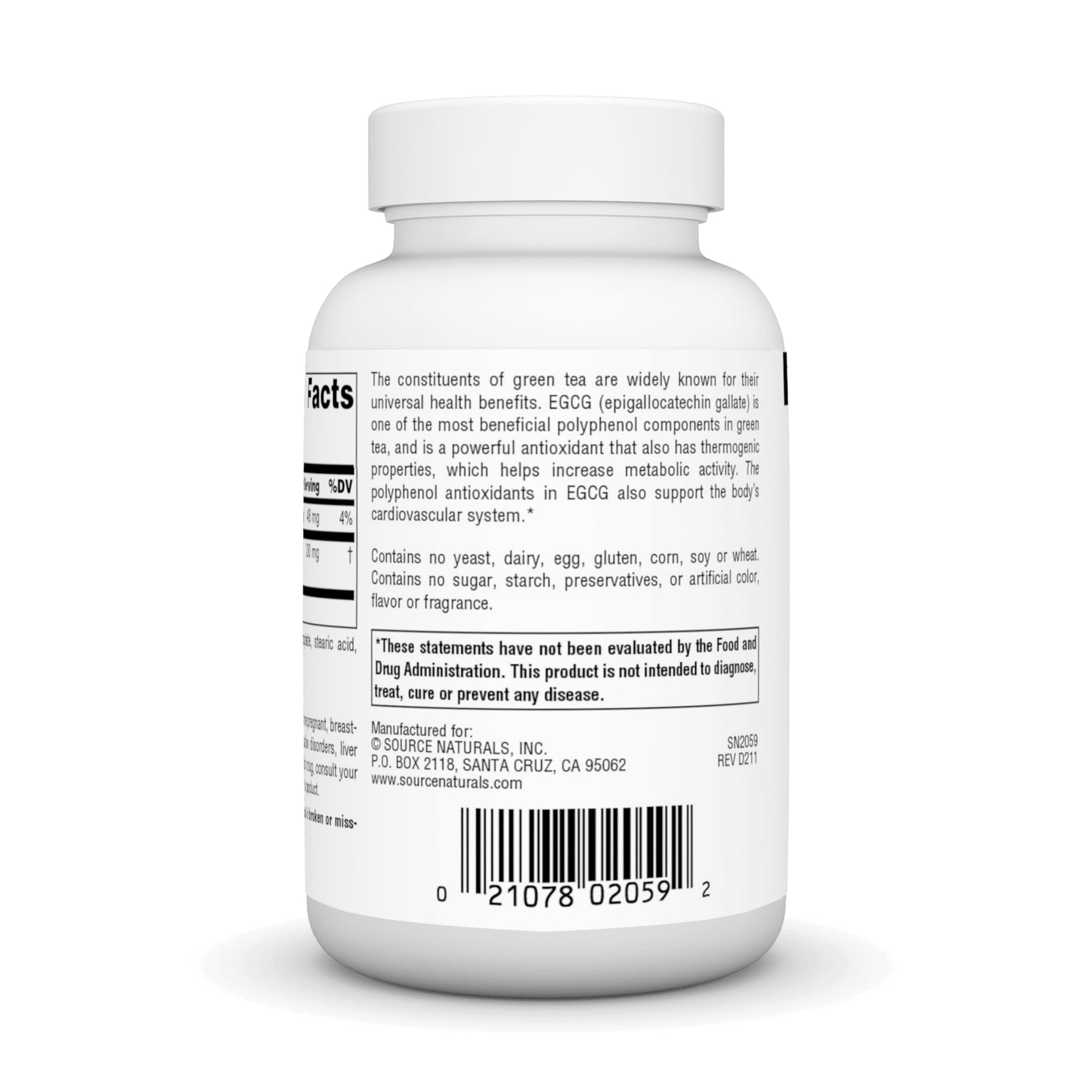 Source Naturals EGCG, Antioxidant and Thermogenic Activator from Green Tea*, 350 mg - 120 Tablets