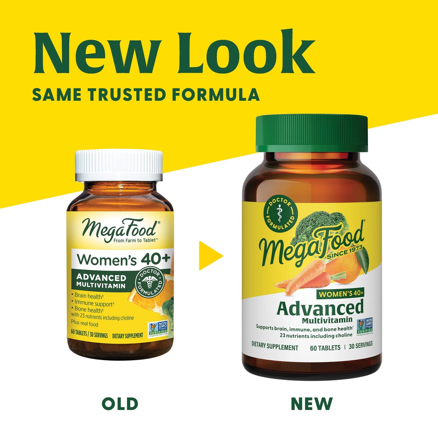 Pre-Order | Arrives in 5–10 Days – MegaFood Women's 40+ Advanced Multivitamin for Women - Dr Formulated - Vitamin B, Vitamin D3, Vitamin K2 & Choline - Energy Metabolism; Brain Health & Bone Health - Vegetarian - 60 Tabs (30 servings)