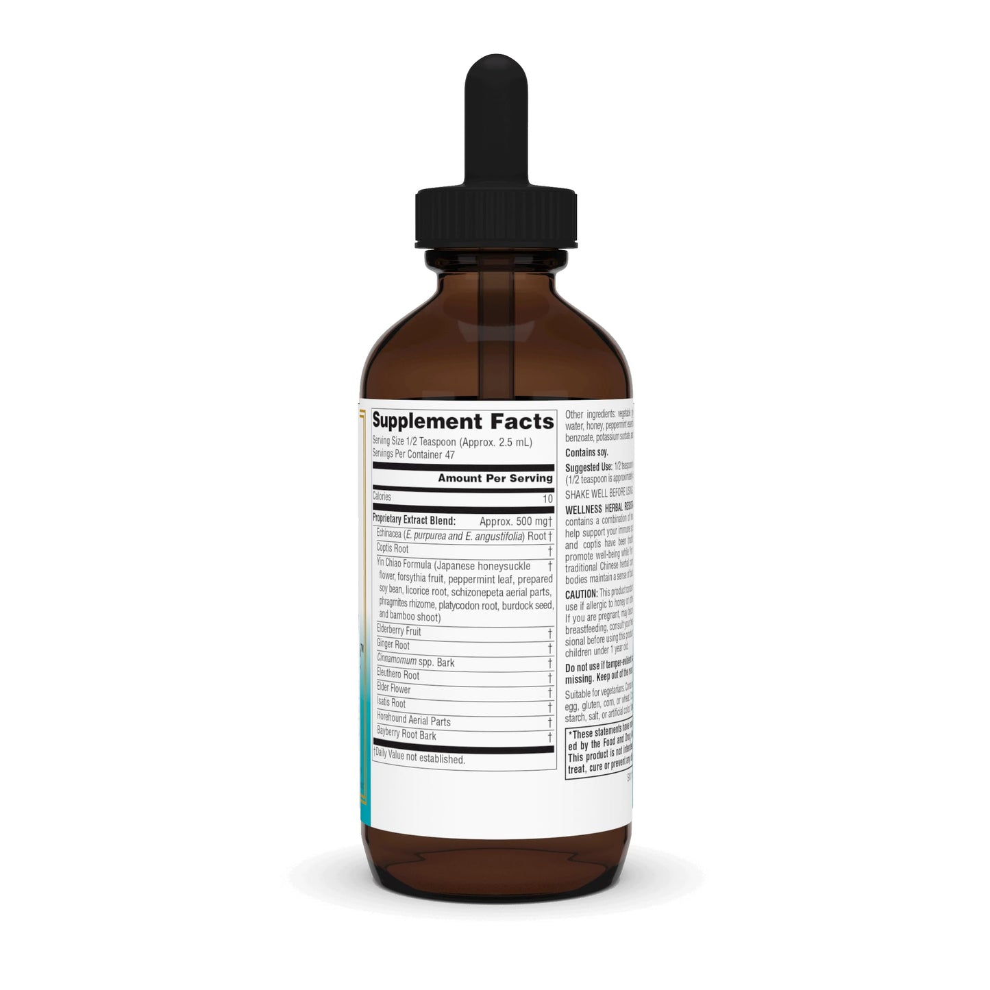 Pre-Order | Arrives in 5–10 Days – Source Naturals Wellness Herbal Resistance Liquid with Echinacea, Coptis, and Yin Chiao, Immune Support* - Alcohol Free - 4 Fliud Oz