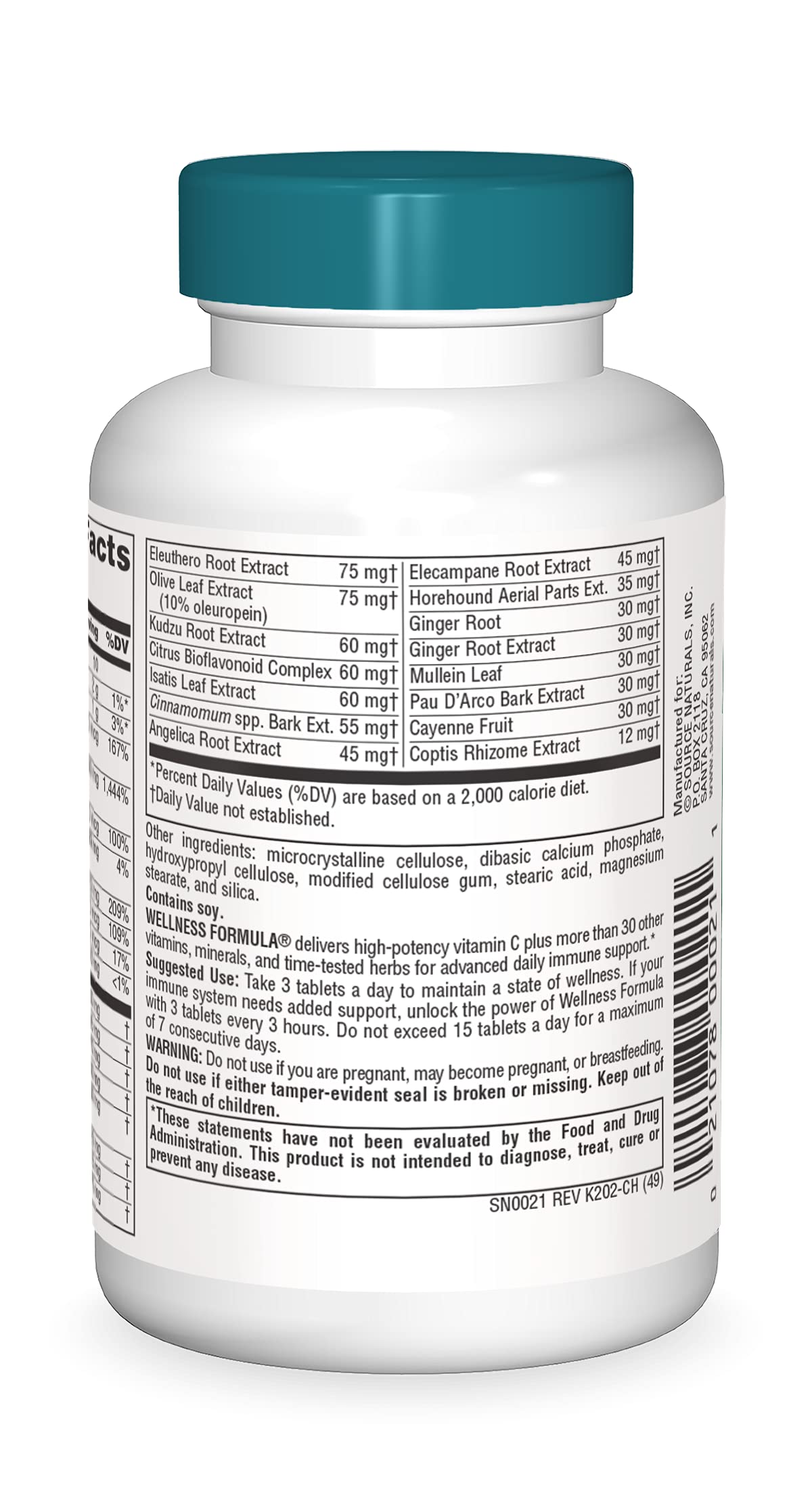 Pre-Order | Arrives in 5–10 Days – Source Naturals Wellness Formula Bio-Aligned Vitamins & Herbal Defense - Immune System Support Supplement & Immunity Booster - 45 Tablets