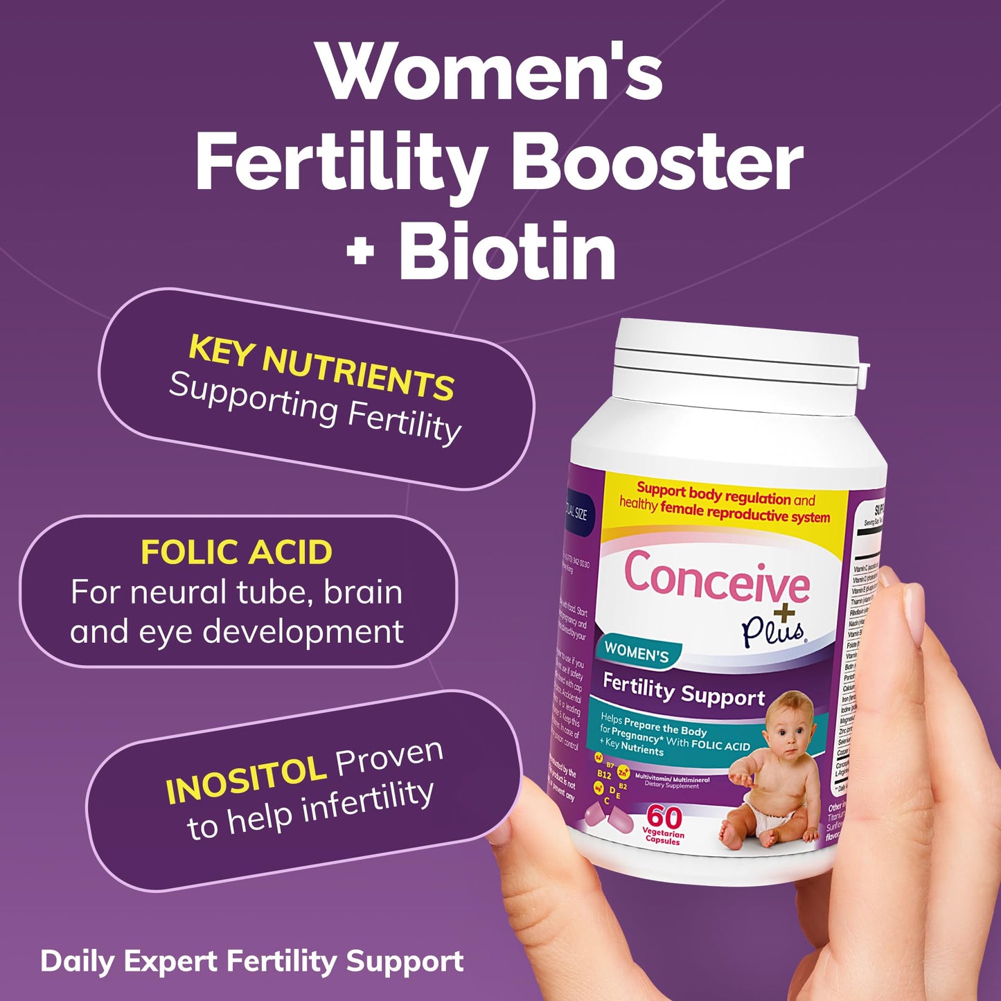 Pre-Order | Arrives in 5–10 Days – CONCEIVE PLUS Fertility Supplements for Women & Men | 30-Day Supply Fertility Support Bundle | Premium Fertility Vitamins for Male and Female Conception | 2 x 60 Soft Capsules